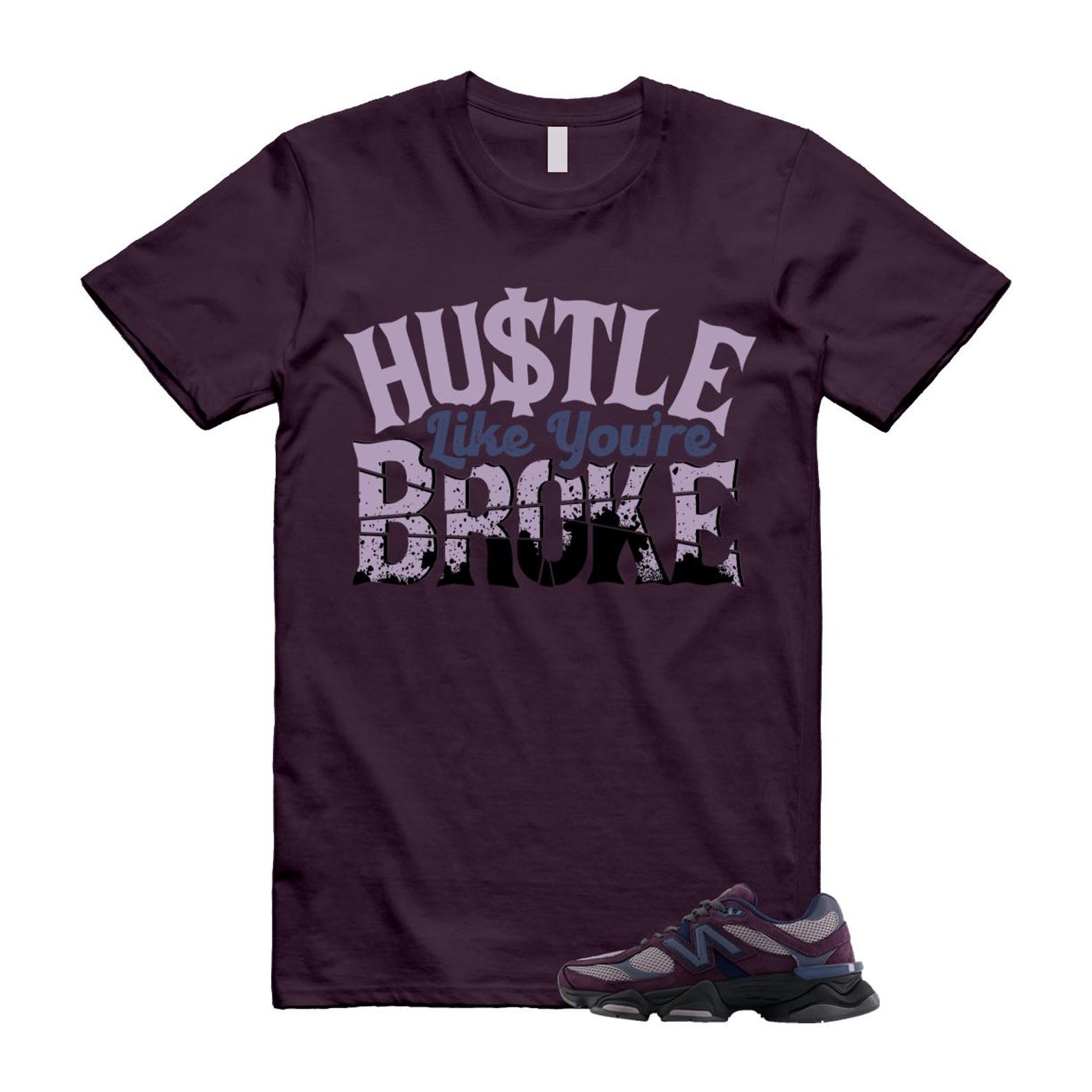 9060 Plum Brown Ice Wine Dark Arctic Grey T Shirt Match BROKE U9060RFC T-Shirt, Sneaker Match Tee