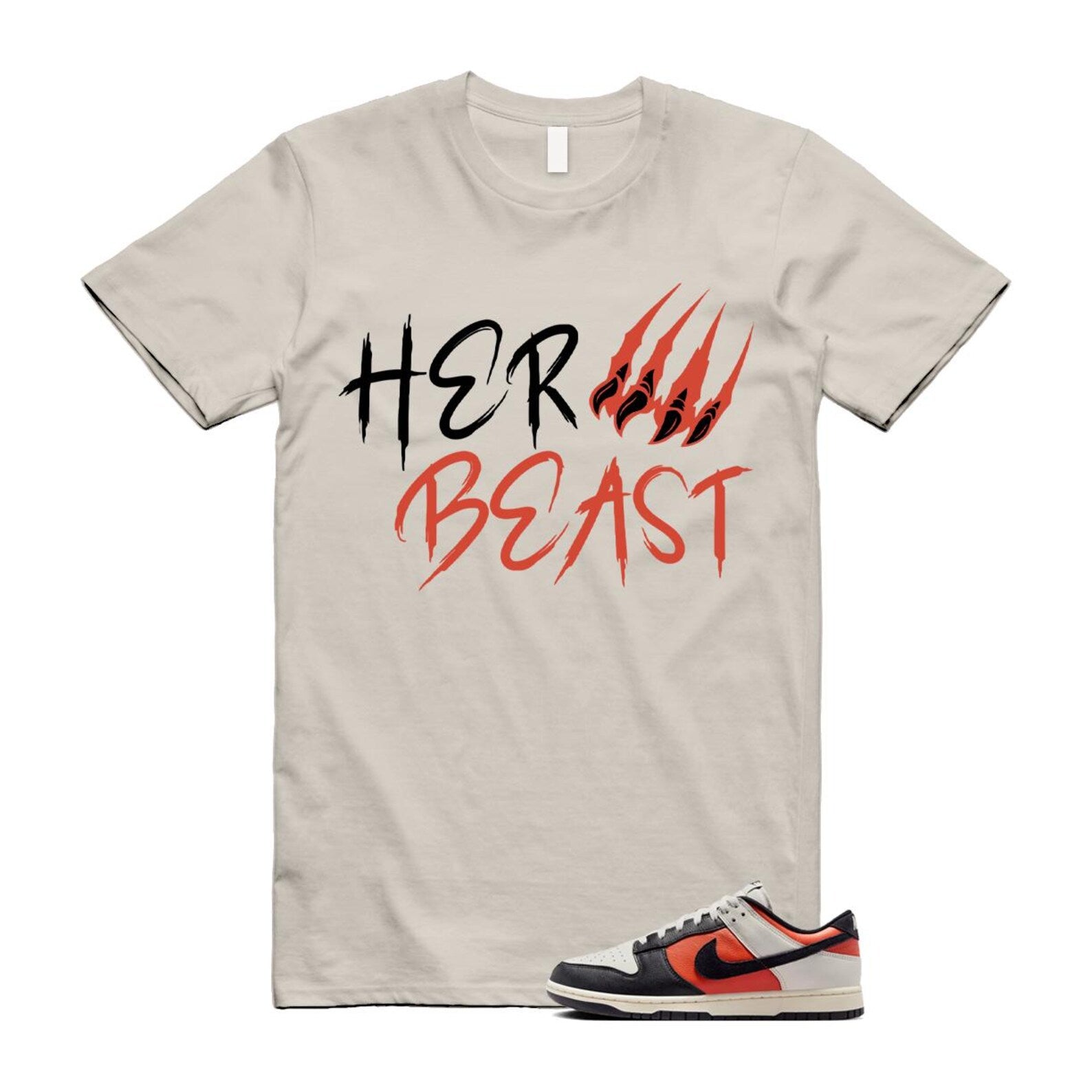 Dunk Vintage Coral Pale Ivory Phantom Black Low T Shirt Match BEAST HQ4988-030 T-Shirt, Sneaker Match Tee