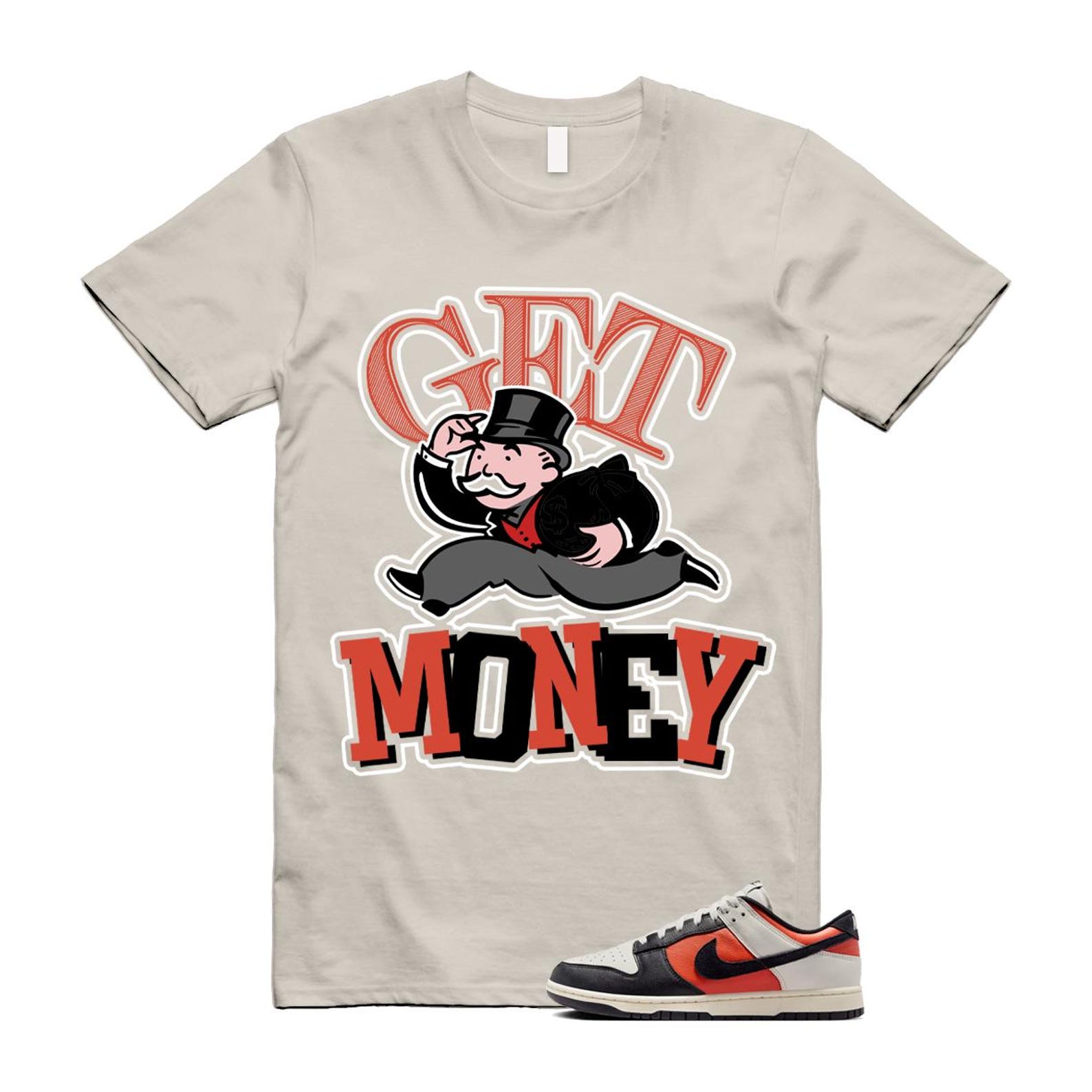 Dunk Vintage Coral Pale Ivory Phantom Black Low T Shirt Match GM HQ4988-030 T-Shirt, Sneaker Match Tee