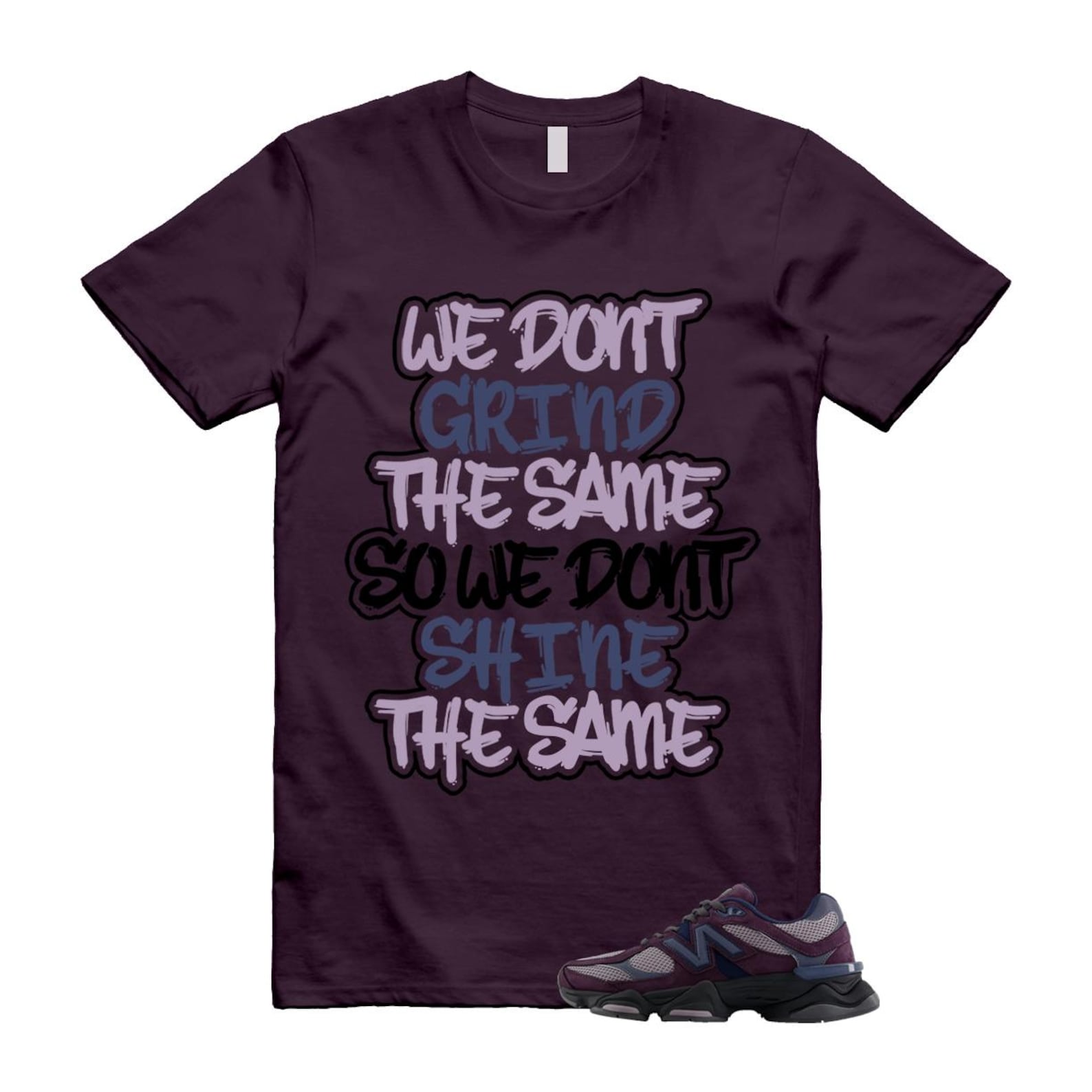 9060 Plum Brown Ice Wine Dark Arctic Grey T Shirt Match GRIND U9060RFC T-Shirt, Sneaker Match Tee