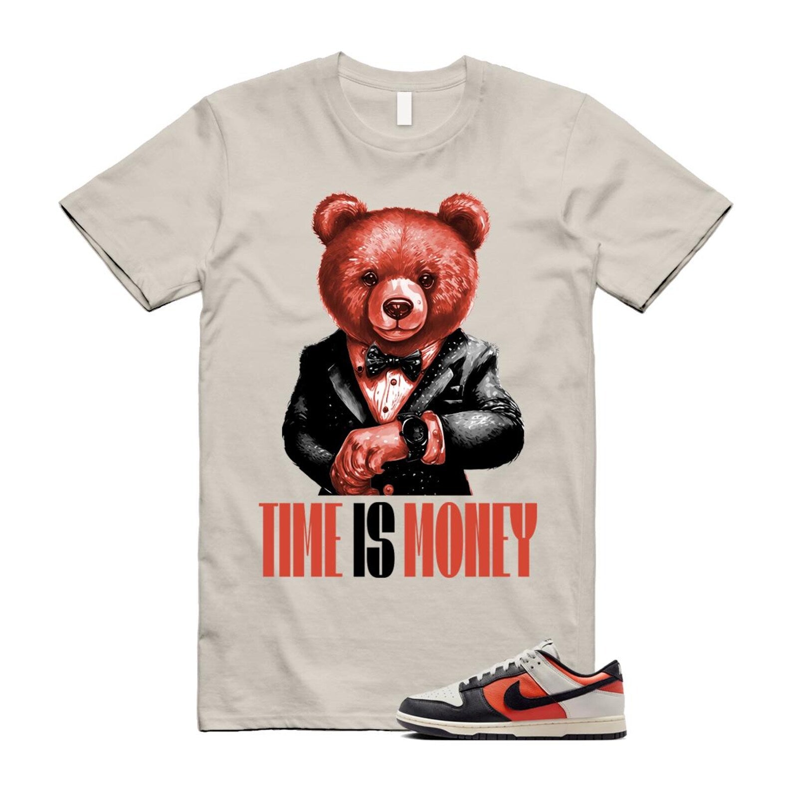 Dunk Vintage Coral Pale Ivory Phantom Black Low T Shirt Match TIM HQ4988-030 T-Shirt, Sneaker Match Tee