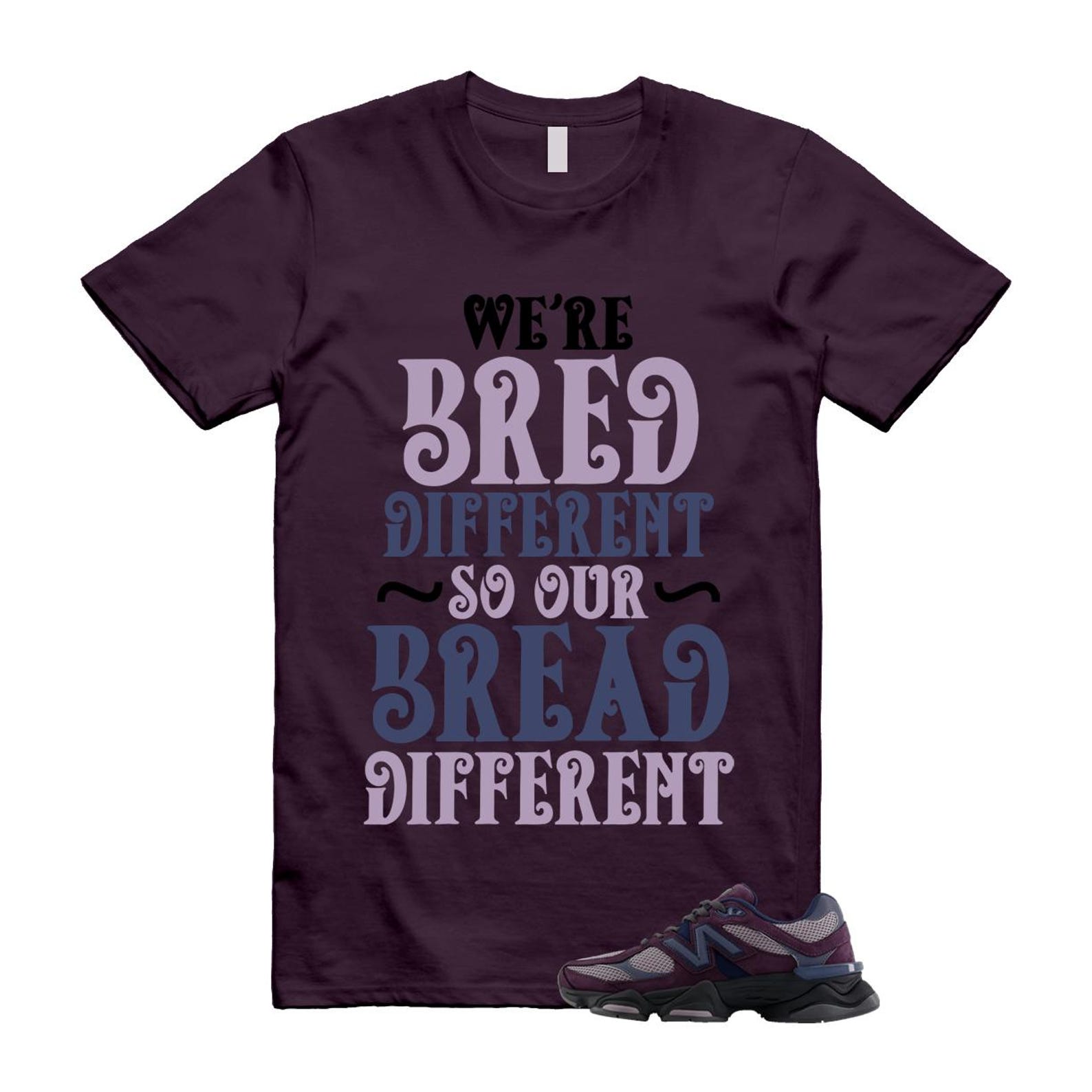 9060 Plum Brown Ice Wine Dark Arctic Grey T Shirt Match BREAD U9060RFC T-Shirt, Sneaker Match Tee