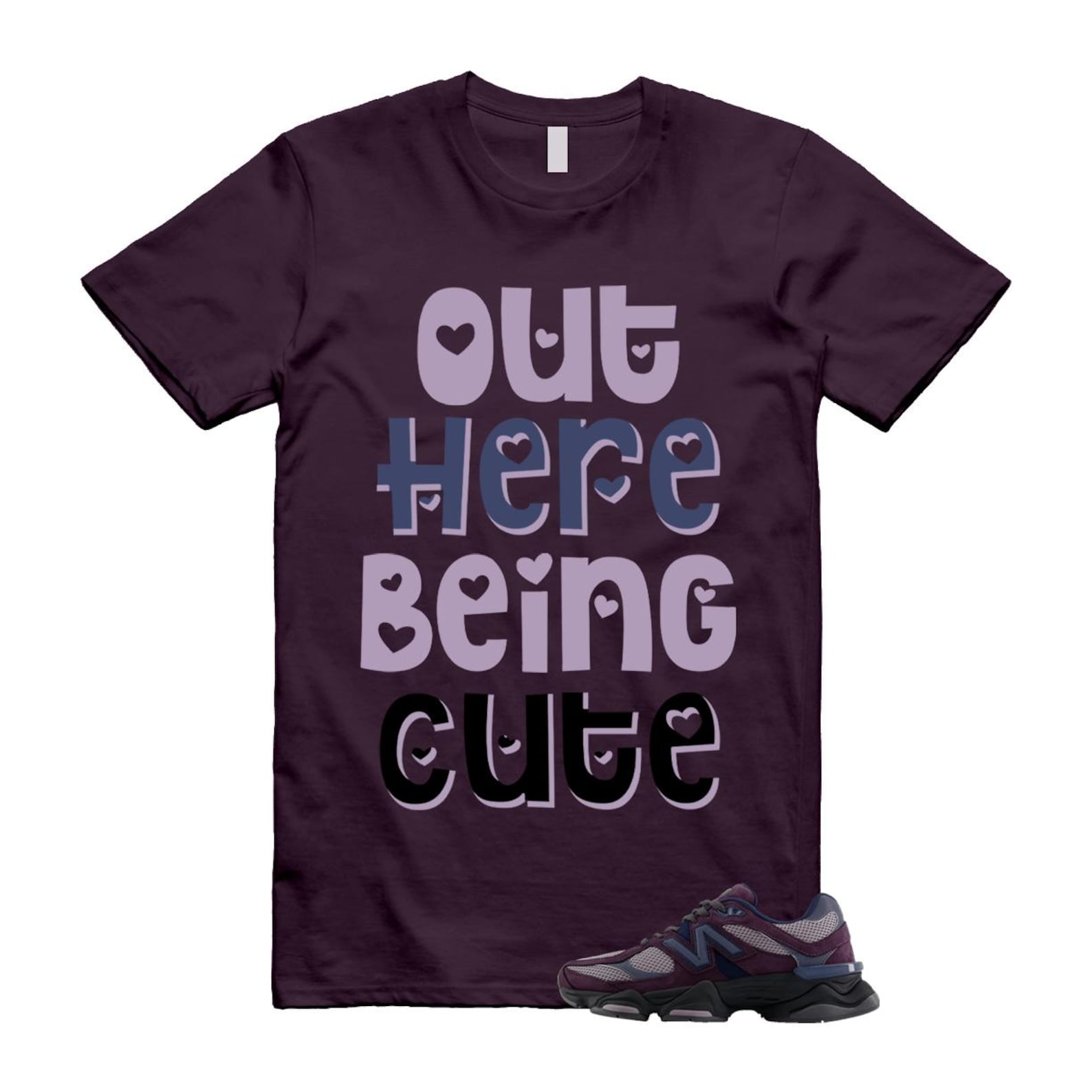 9060 Plum Brown Ice Wine Dark Arctic Grey T Shirt Match CUTE U9060RFC T-Shirt, Sneaker Match Tee