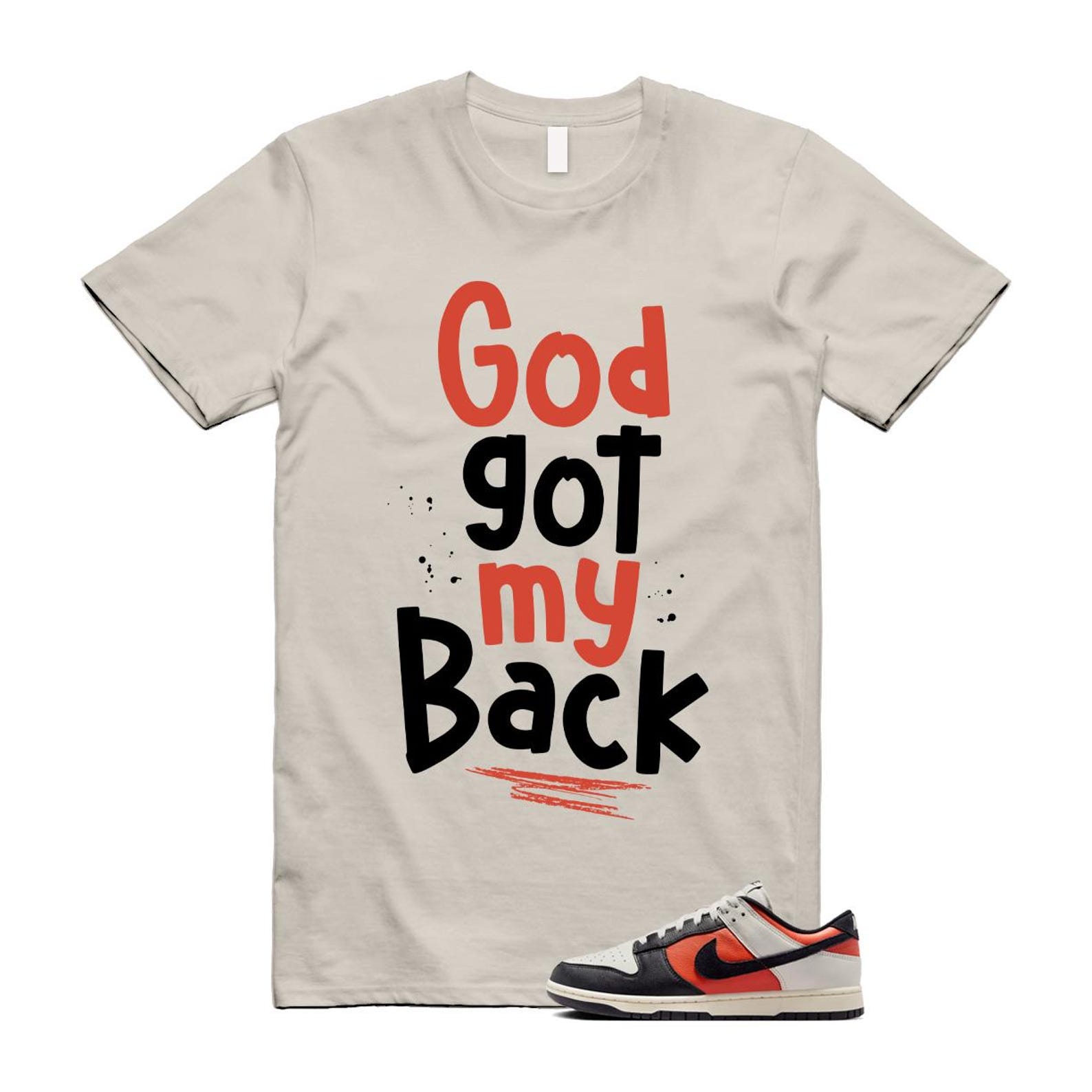 Dunk Vintage Coral Pale Ivory Phantom Black Low T Shirt Match GOD HQ4988-030 T-Shirt, Sneaker Match Tee