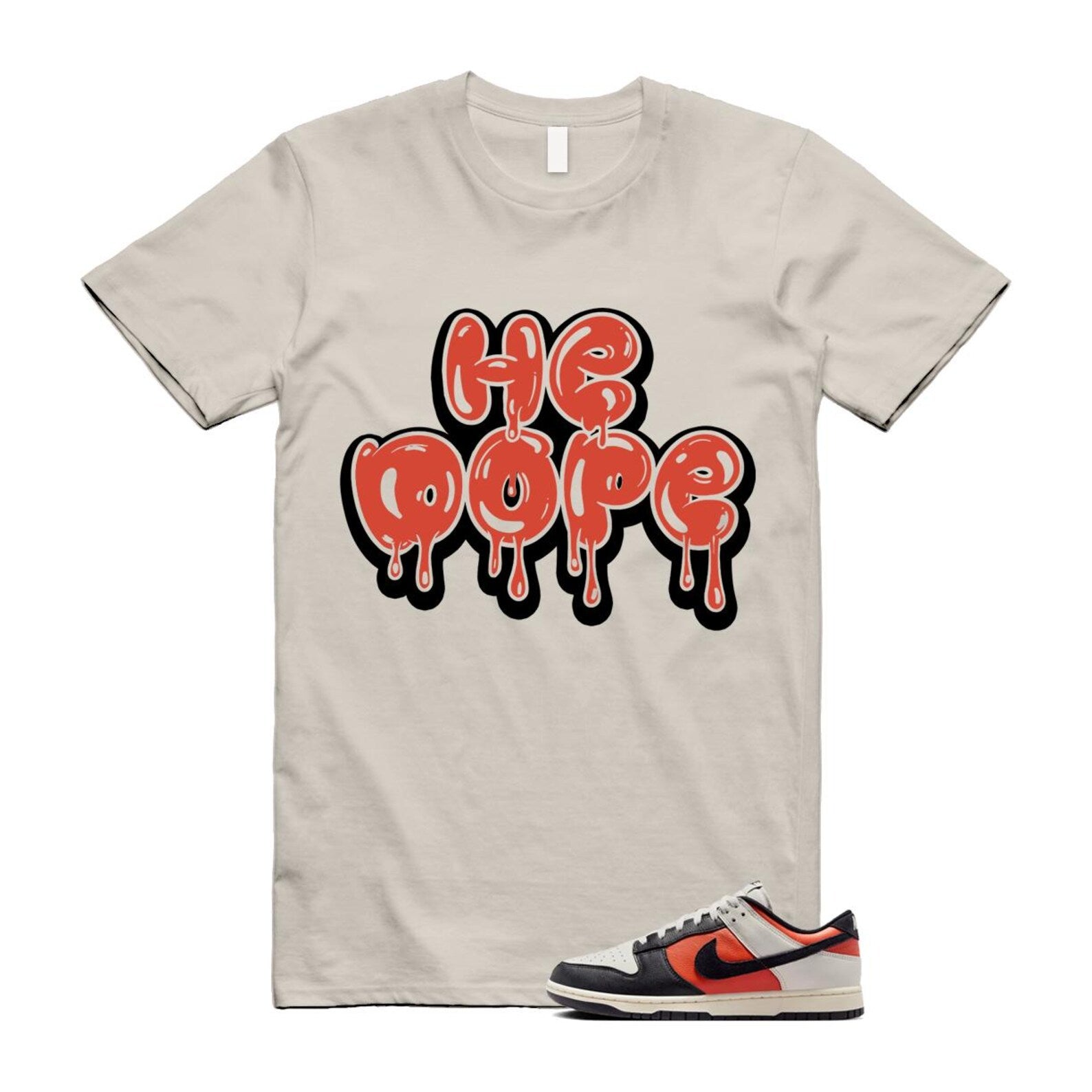 Dunk Vintage Coral Pale Ivory Phantom Black Low T Shirt Match HE HQ4988-030 T-Shirt, Sneaker Match Tee