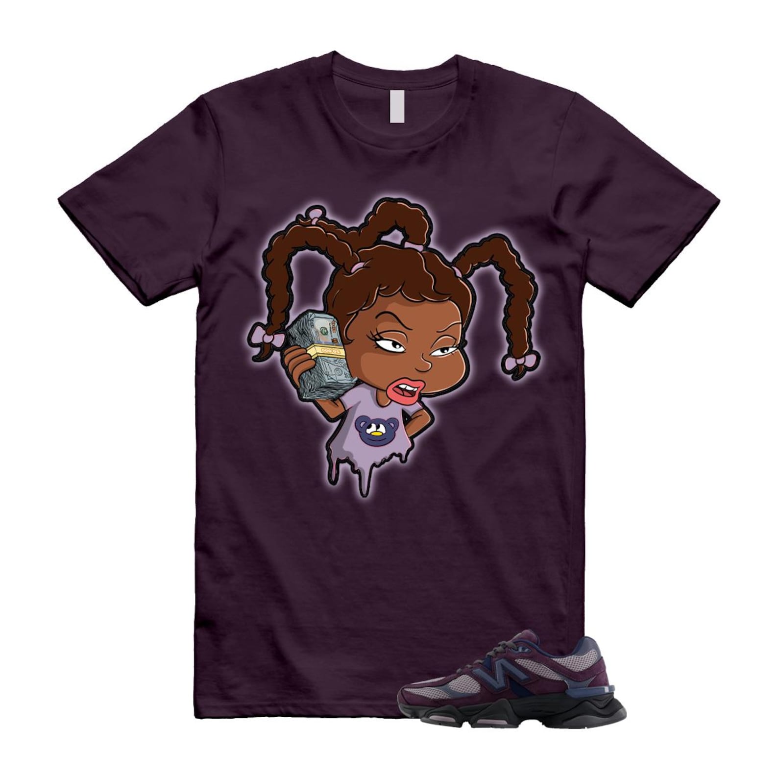 9060 Plum Brown Ice Wine Dark Arctic Grey T Shirt Match SUSIE U9060RFC T-Shirt, Sneaker Match Tee