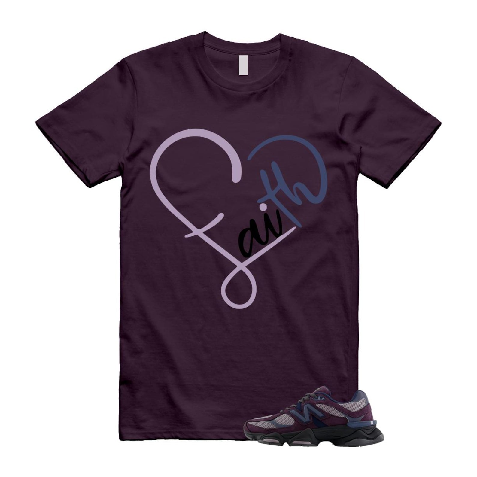 9060 Plum Brown Ice Wine Dark Arctic Grey T Shirt Match FAITH U9060RFC T-Shirt, Sneaker Match Tee