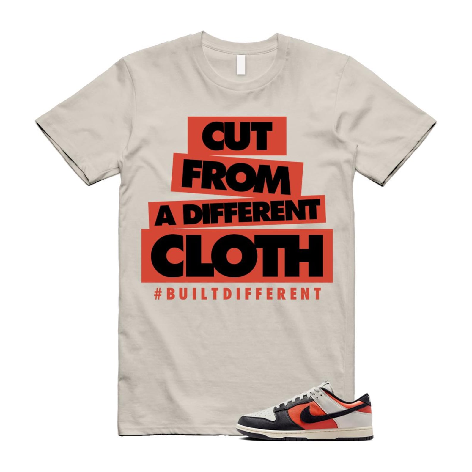 Dunk Vintage Coral Pale Ivory Phantom Black Low T Shirt Match CLOTH HQ4988-030 T-Shirt, Sneaker Match Tee