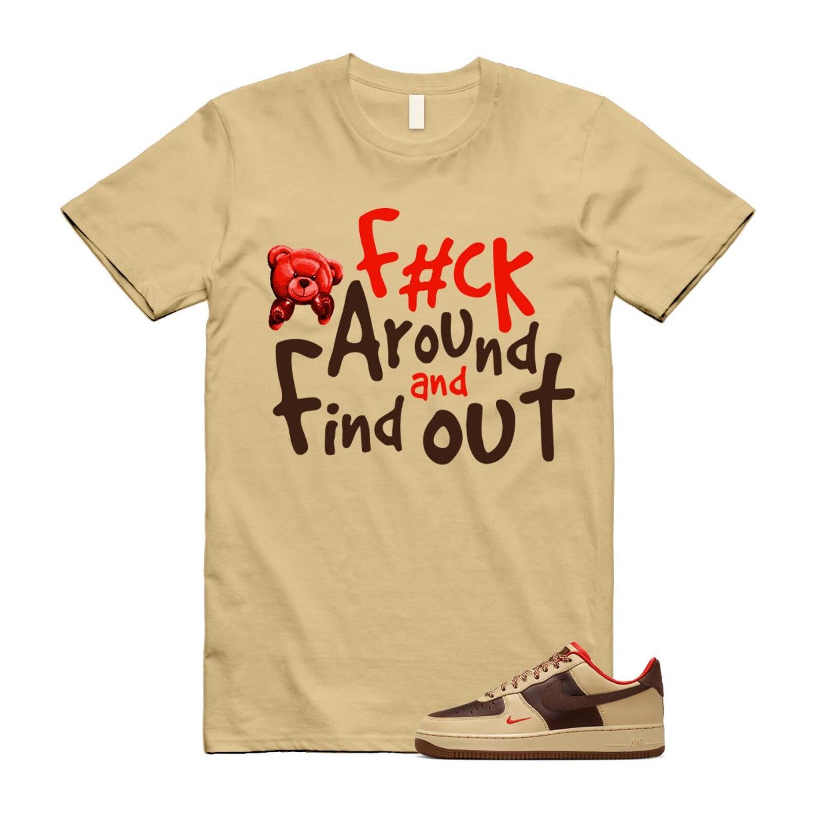 Air Force 1 Low '07 Light British Tan T Shirt Match FCK HQ3447-222 T-Shirt, Sneaker Match Tee
