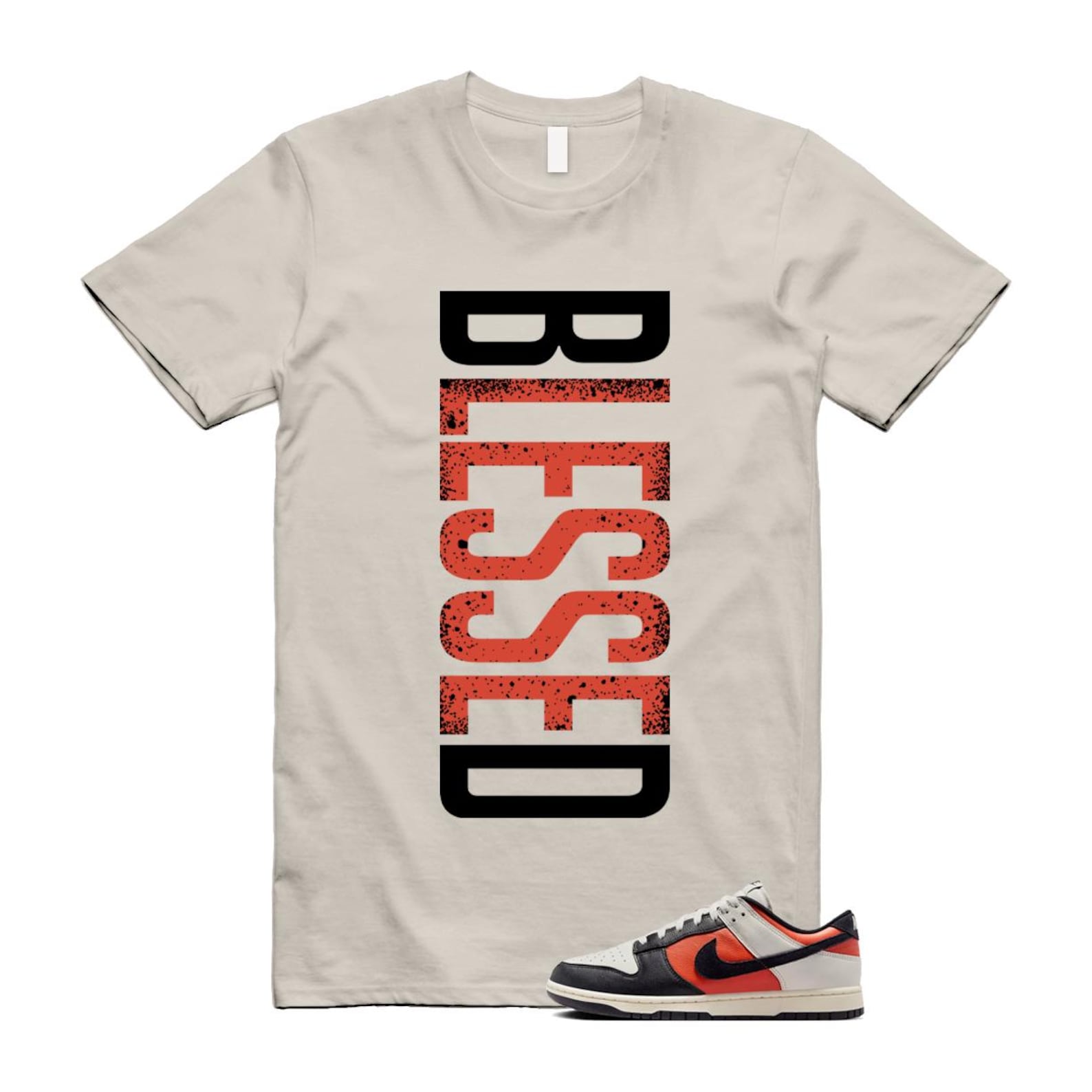 Dunk Vintage Coral Pale Ivory Phantom Black Low T Shirt Match VERTBLS HQ4988-030 T-Shirt, Sneaker Match Tee