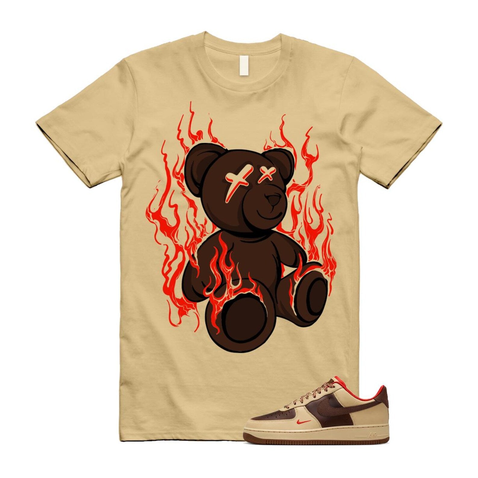 Air Force 1 Low '07 Light British Tan T Shirt Match LIT HQ3447-222 T-Shirt, Sneaker Match Tee