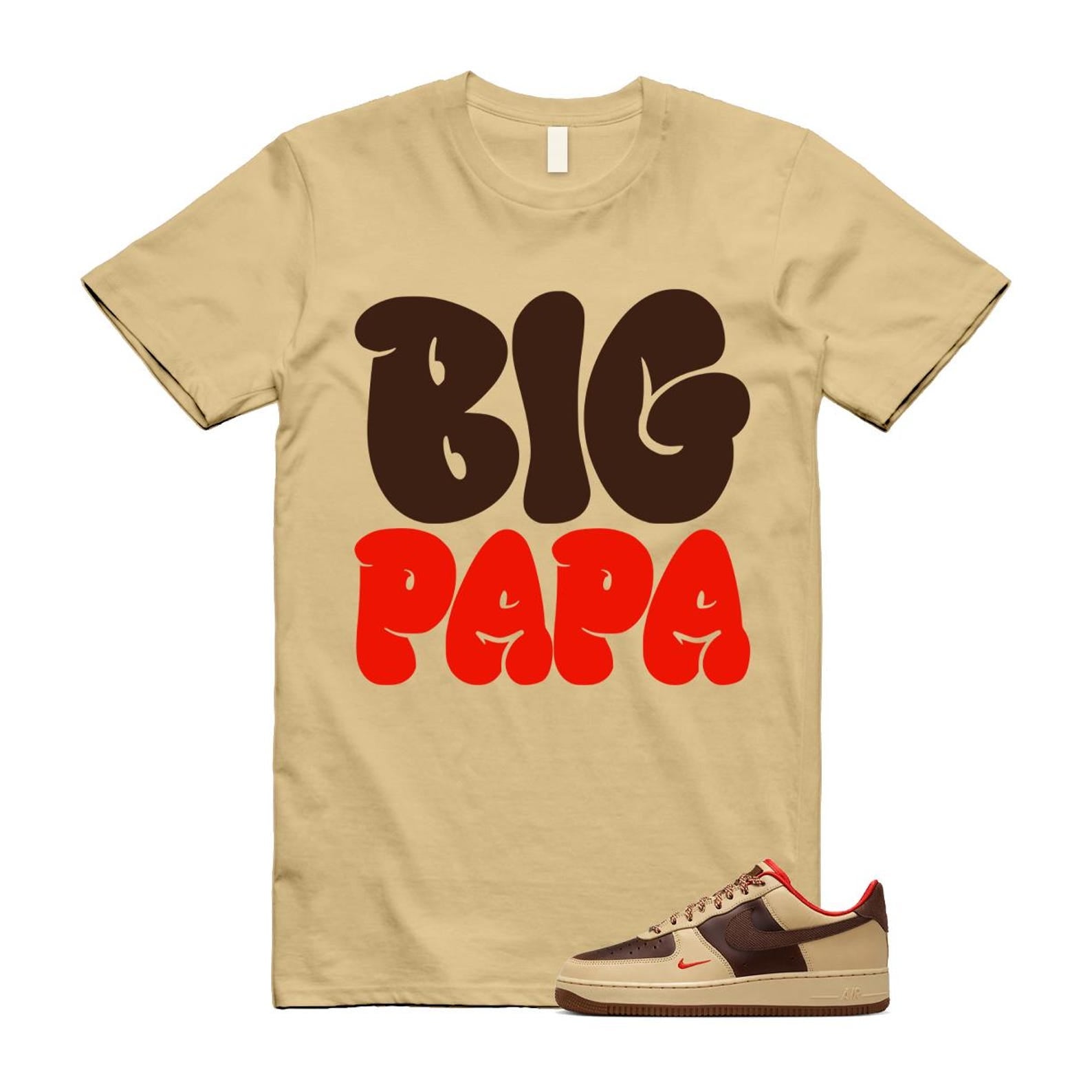 Air Force 1 Low '07 Light British Tan T Shirt Match PAPA HQ3447-222 T-Shirt, Sneaker Match Tee
