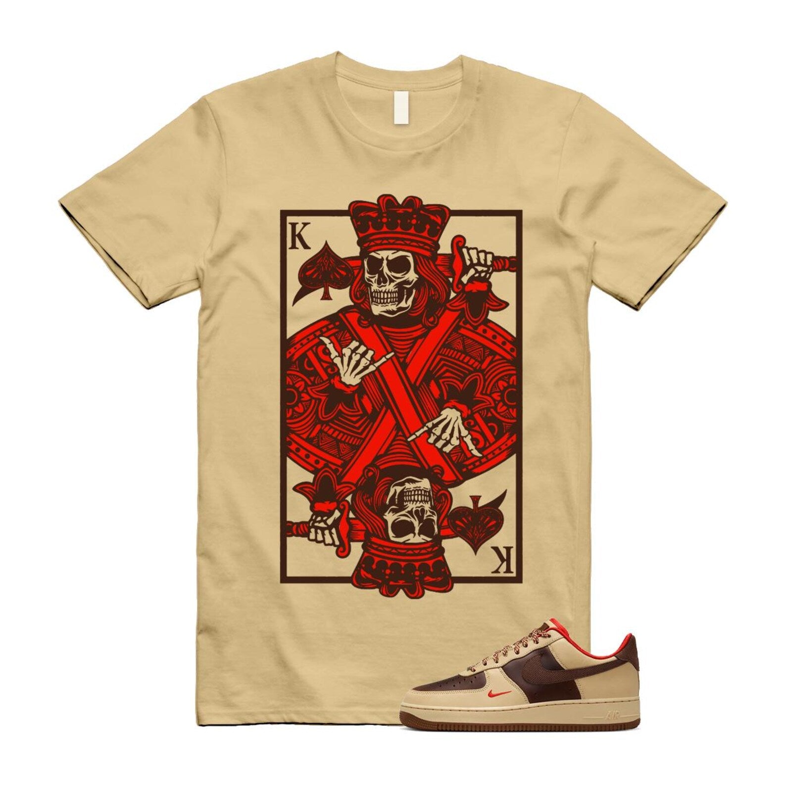 Air Force 1 Low '07 Light British Tan T Shirt Match KC HQ3447-222 T-Shirt, Sneaker Match Tee