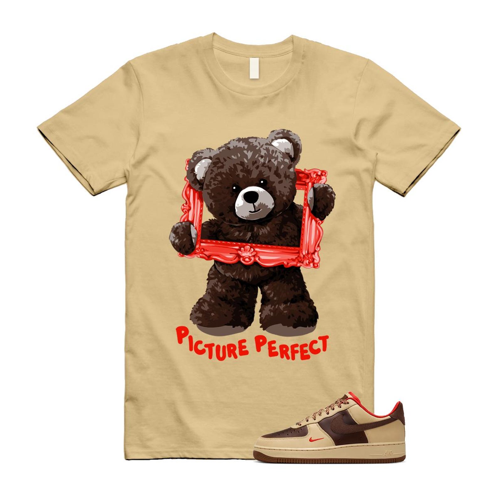 Air Force 1 Low '07 Light British Tan T Shirt Match PIC HQ3447-222 T-Shirt, Sneaker Match Tee