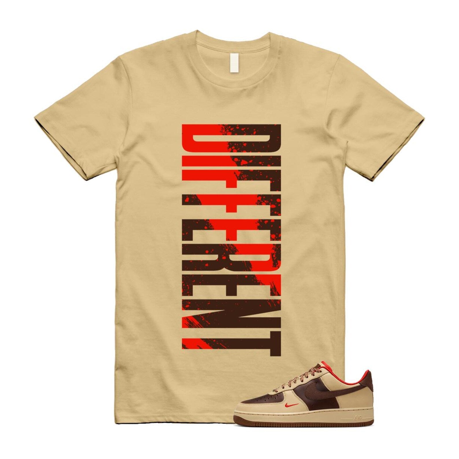 Air Force 1 Low '07 Light British Tan T Shirt Match DFRNT HQ3447-222 T-Shirt, Sneaker Match Tee