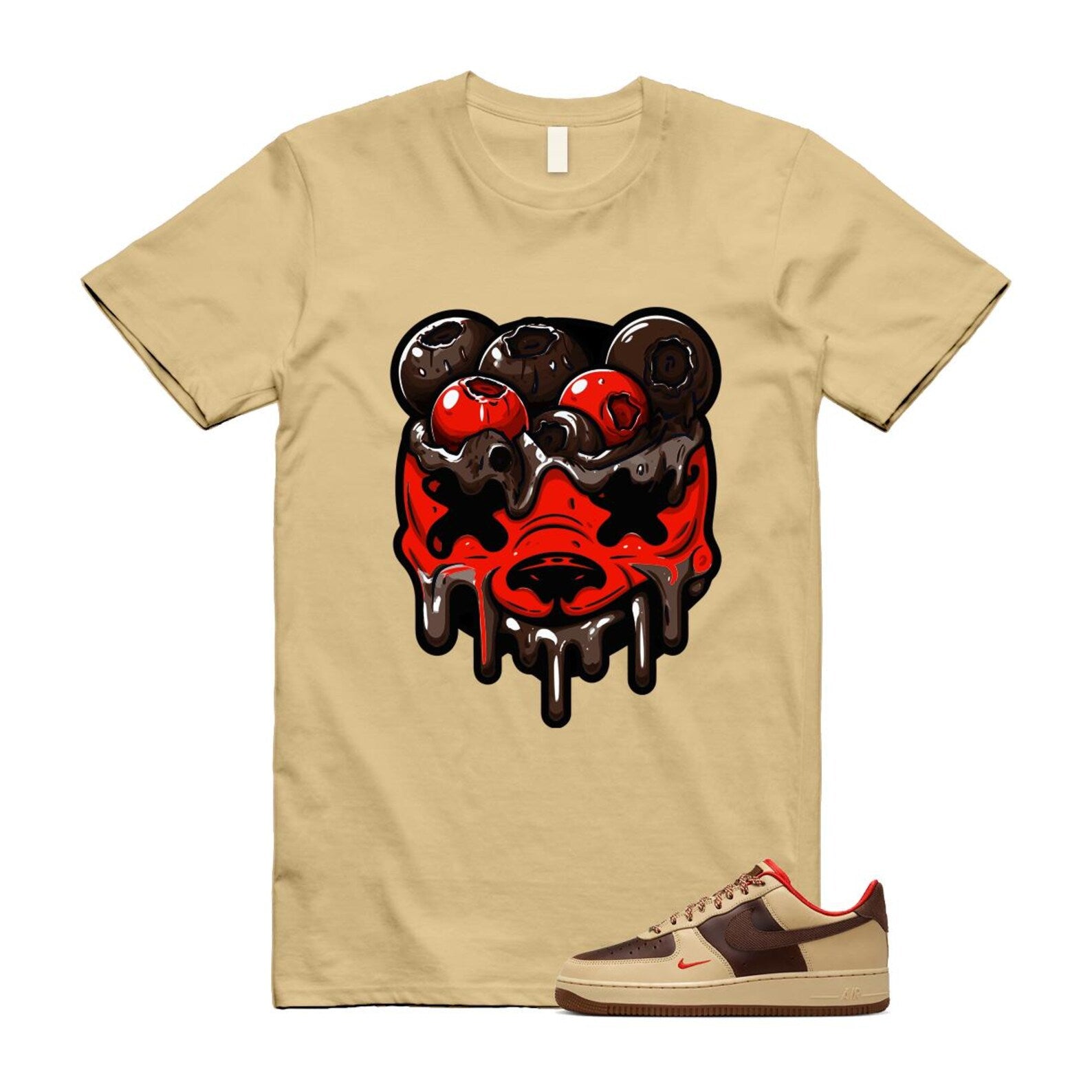 Air Force 1 Low '07 Light British Tan T Shirt Match DBEAR HQ3447-222 T-Shirt, Sneaker Match Tee