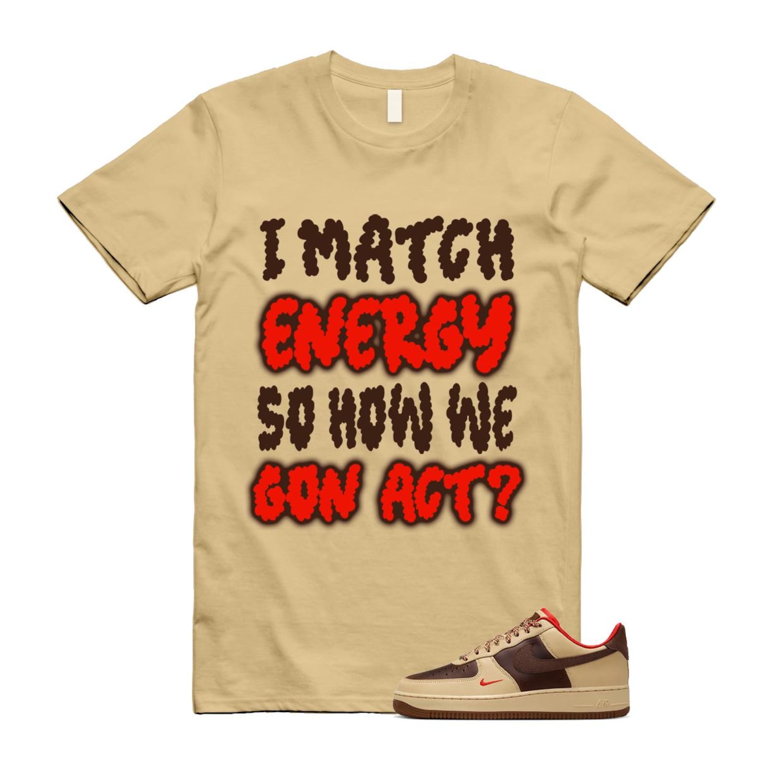 Air Force 1 Low '07 Light British Tan T Shirt Match MATCH HQ3447-222 T-Shirt, Sneaker Match Tee