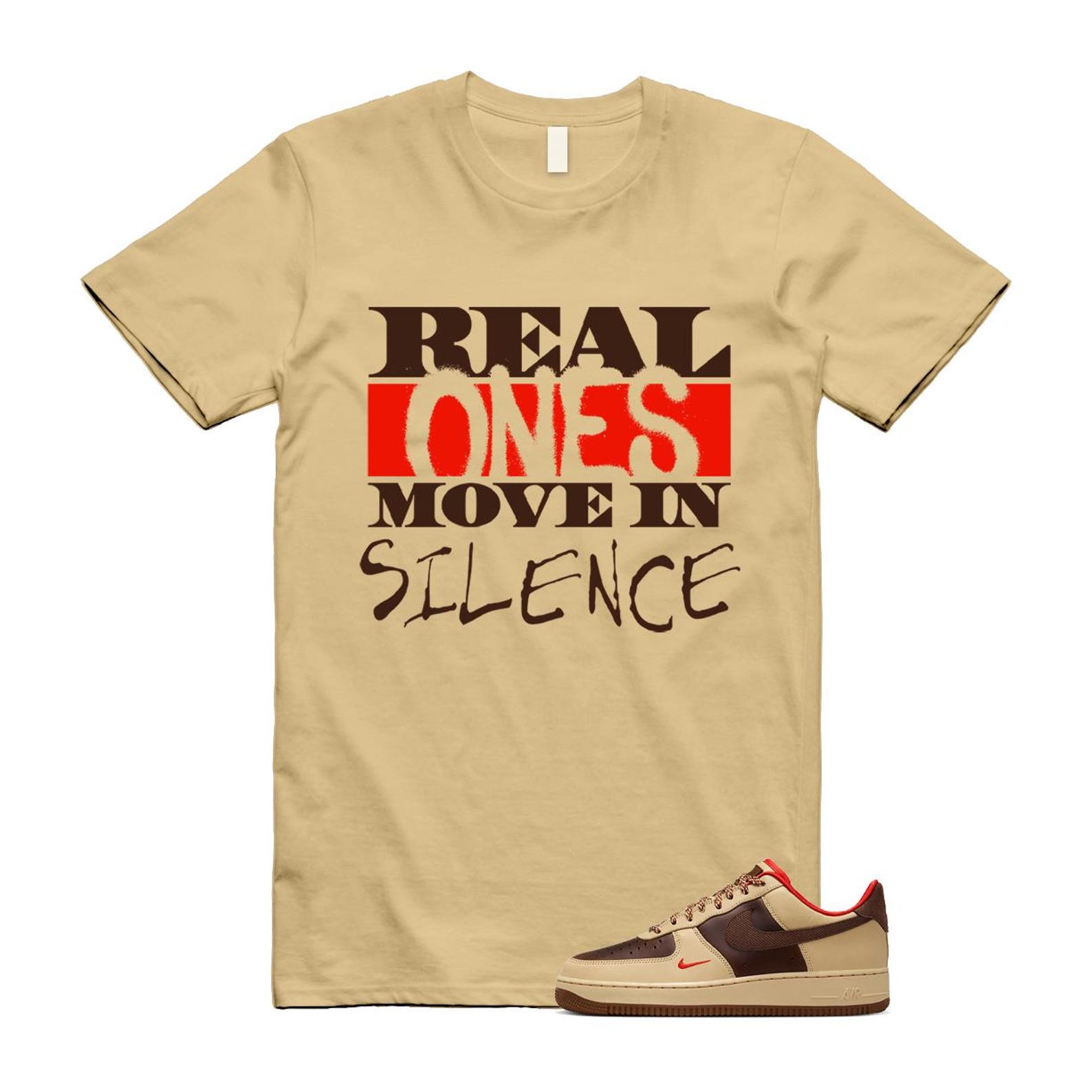 Air Force 1 Low '07 Light British Tan T Shirt Match REAL HQ3447-222 T-Shirt, Sneaker Match Tee