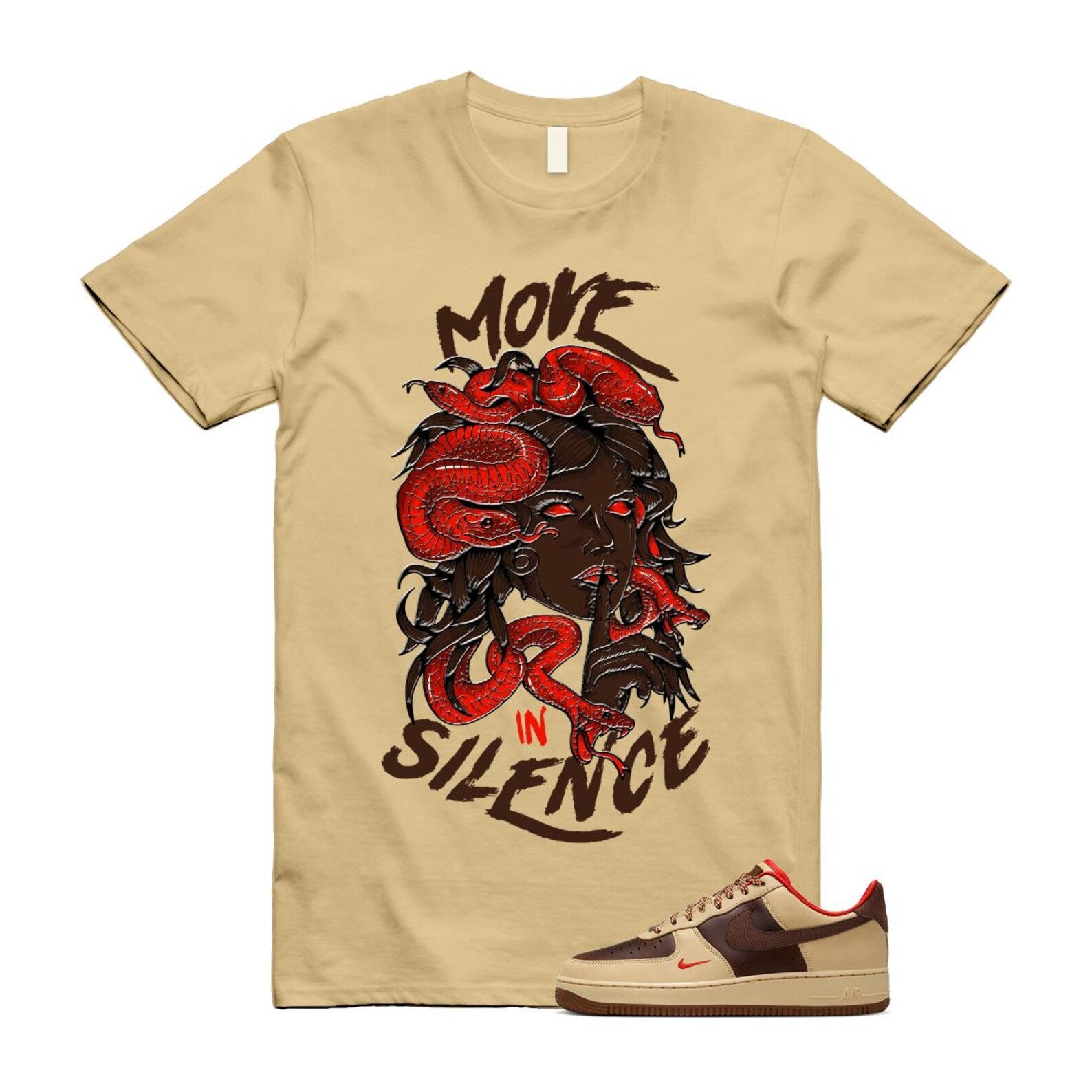 Air Force 1 Low '07 Light British Tan T Shirt Match MIS HQ3447-222 T-Shirt, Sneaker Match Tee