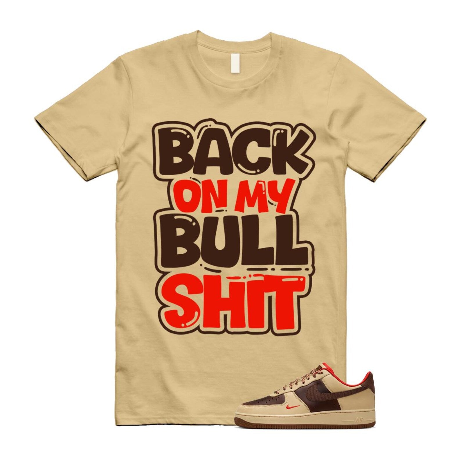 Air Force 1 Low '07 Light British Tan T Shirt Match BULL HQ3447-222 T-Shirt, Sneaker Match Tee