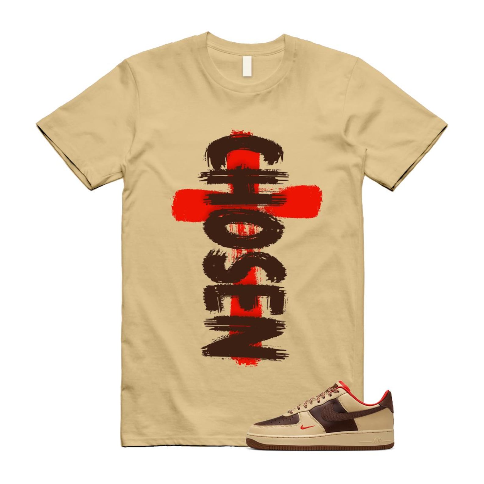 Air Force 1 Low '07 Light British Tan T Shirt Match CHOSEN HQ3447-222 T-Shirt, Sneaker Match Tee
