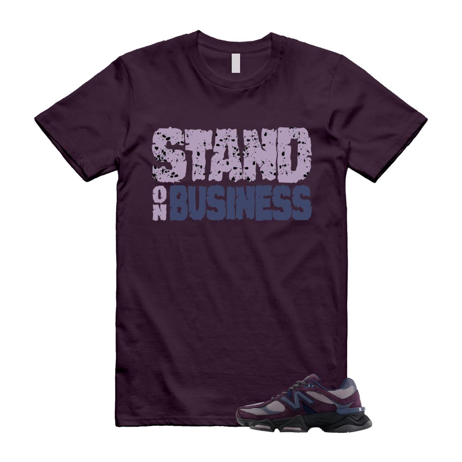 9060 Plum Brown Ice Wine Dark Arctic Grey T Shirt Match Stand On Business U9060RFC T-Shirt, Sneaker Match Tee