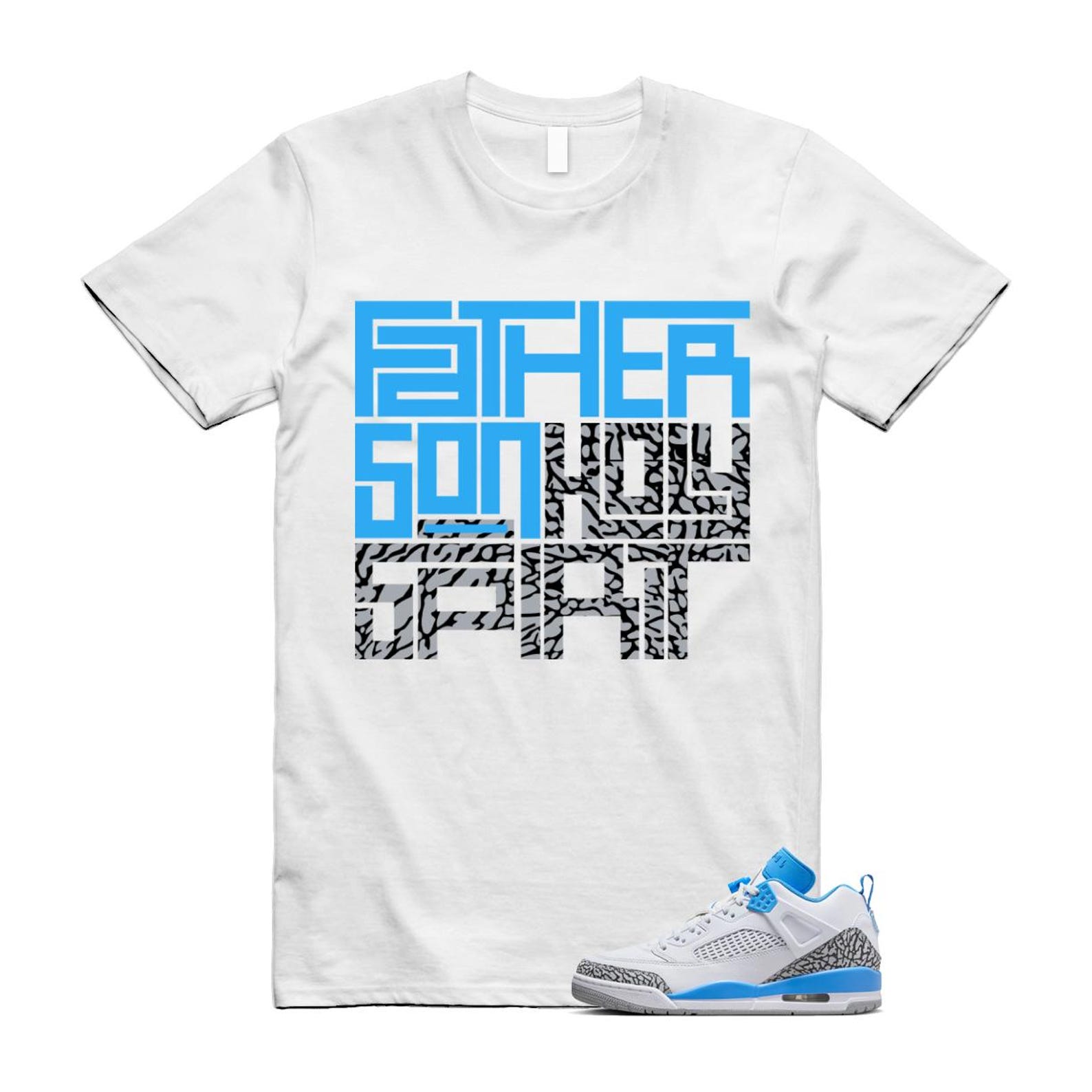 Spizike UNC University Blue White Wolf Grey Anthracite Low T Shirt Match FATHER FQ1759-141 T-Shirt, Sneaker Match Tee