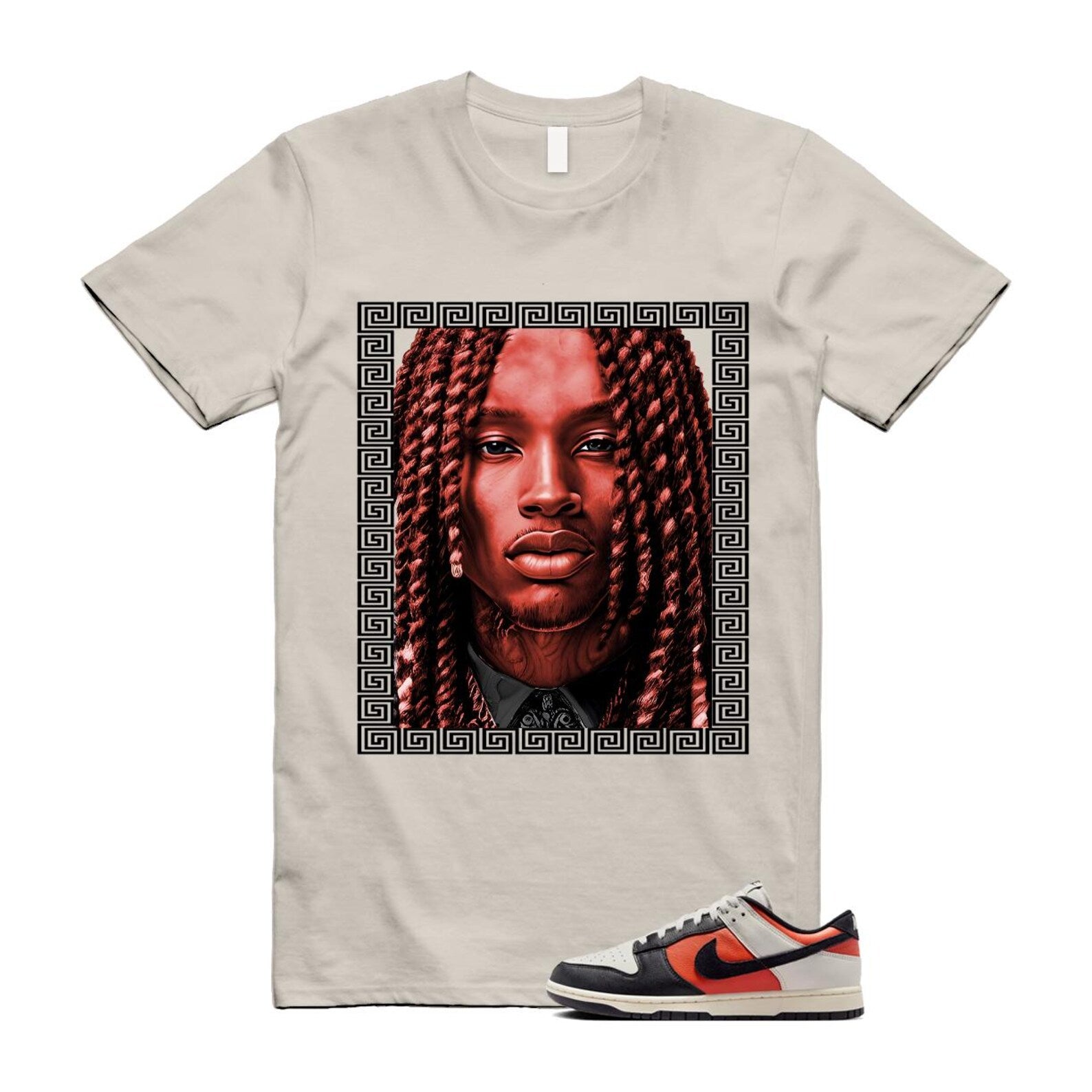 Dunk Vintage Coral Pale Ivory Phantom Black Low T Shirt Match VON HQ4988-030 T-Shirt, Sneaker Match Tee