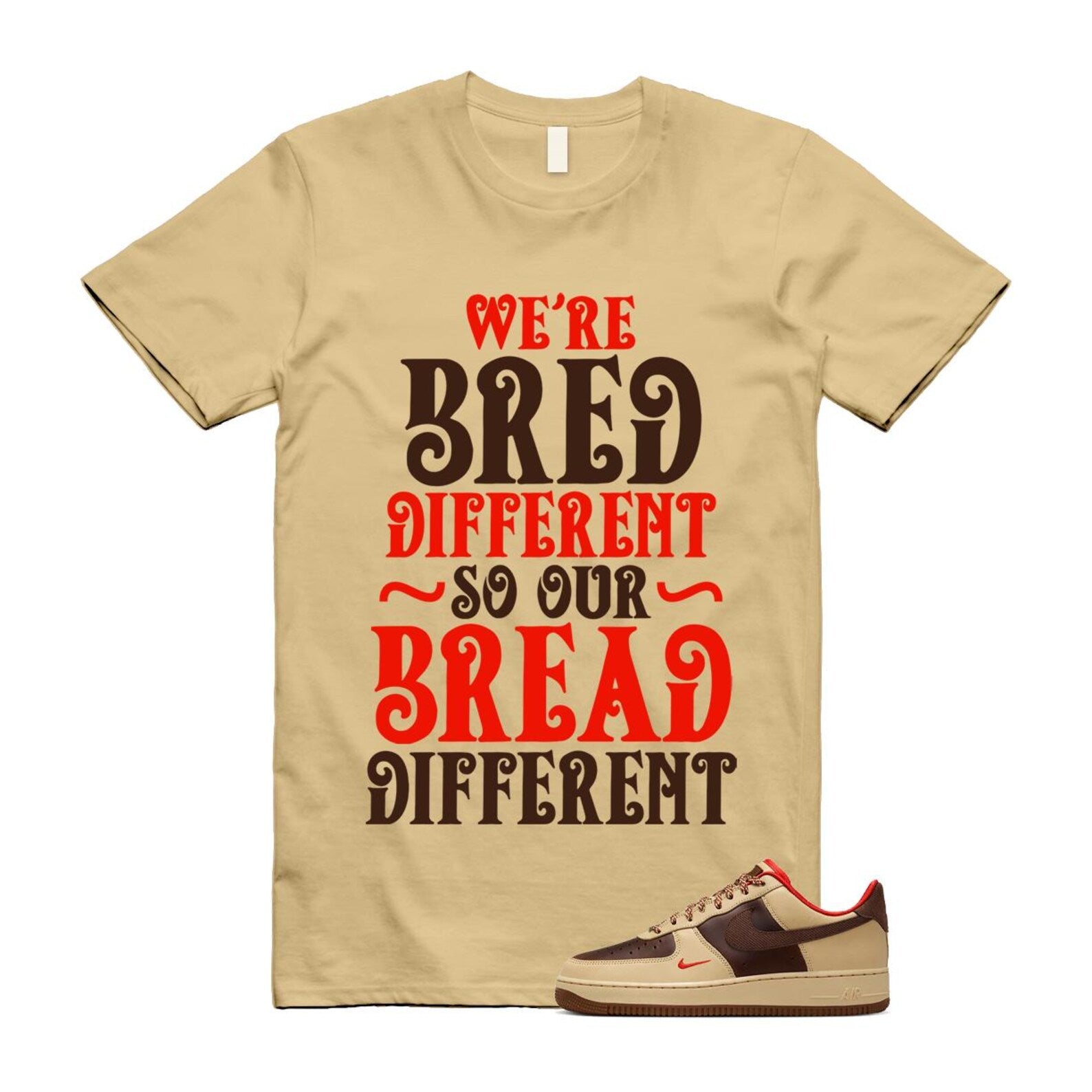 Air Force 1 Low '07 Light British Tan T Shirt Match BREAD HQ3447-222 T-Shirt, Sneaker Match Tee