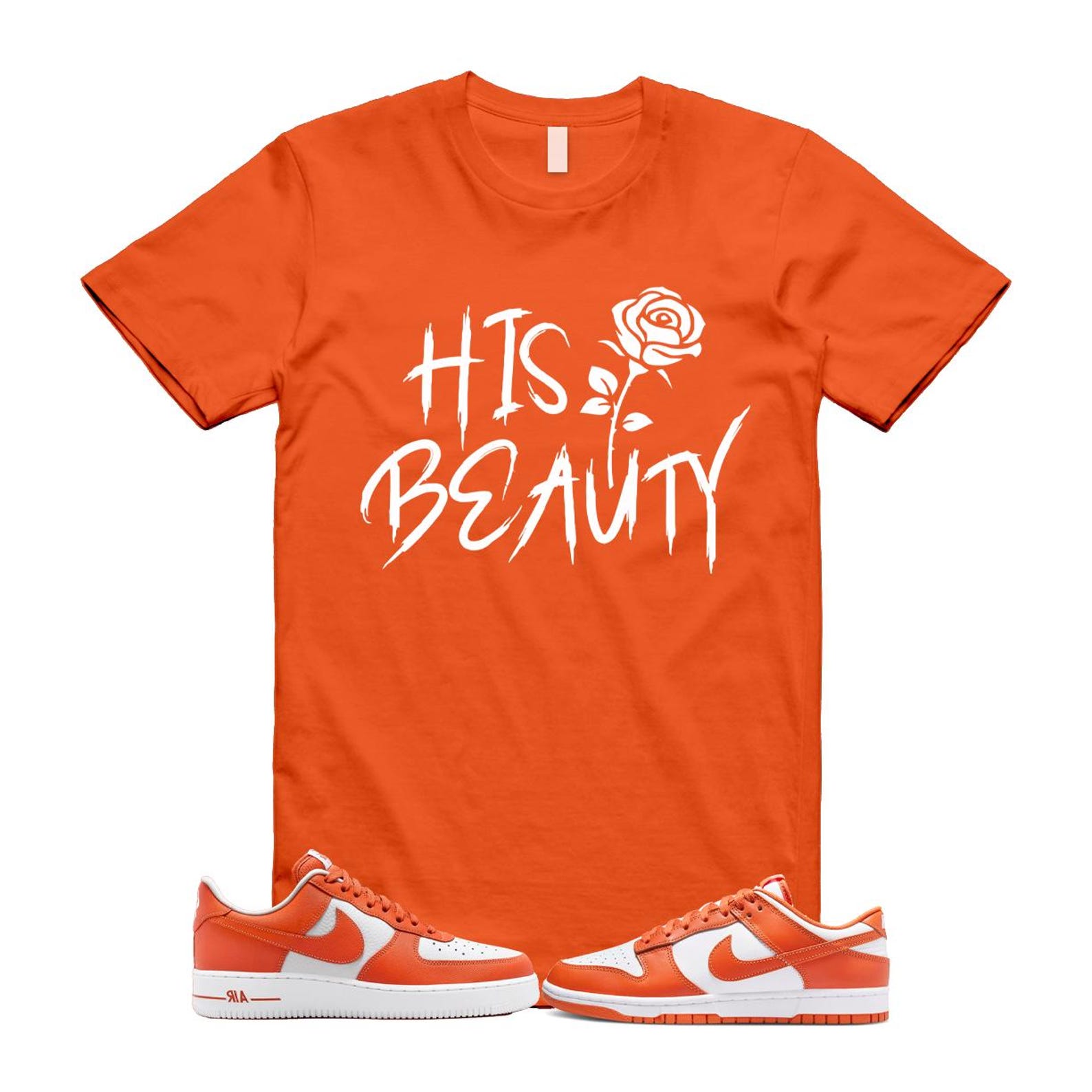 Dunk Cosmic Clay White Orange Low Air Force 1 '07 T Shirt Match BEAUTY DV0833-114 T-Shirt, Sneaker Match Tee