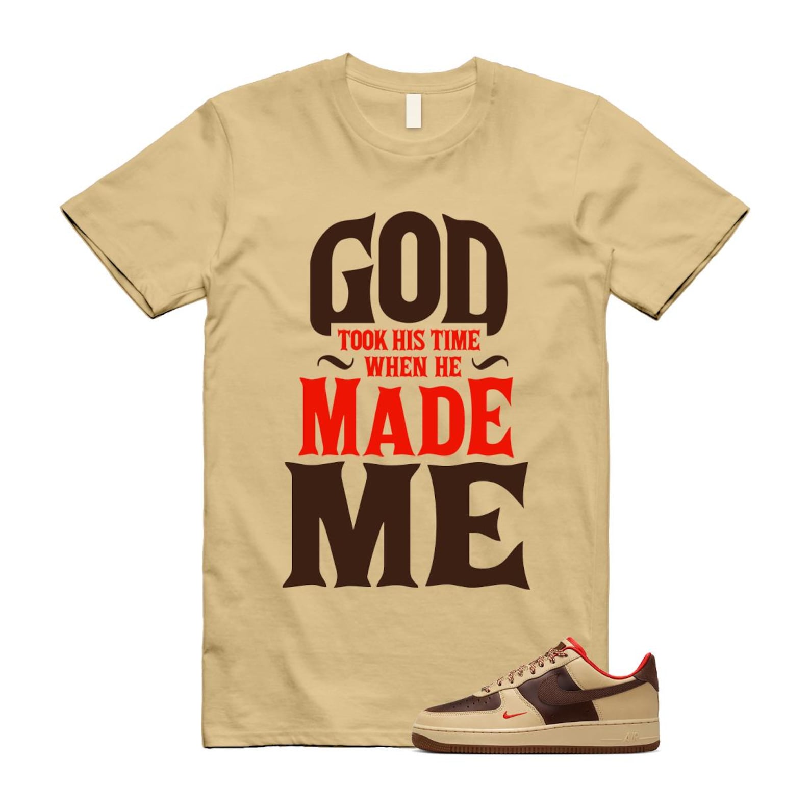 Air Force 1 Low '07 Light British Tan T Shirt Match GTHT HQ3447-222 T-Shirt, Sneaker Match Tee
