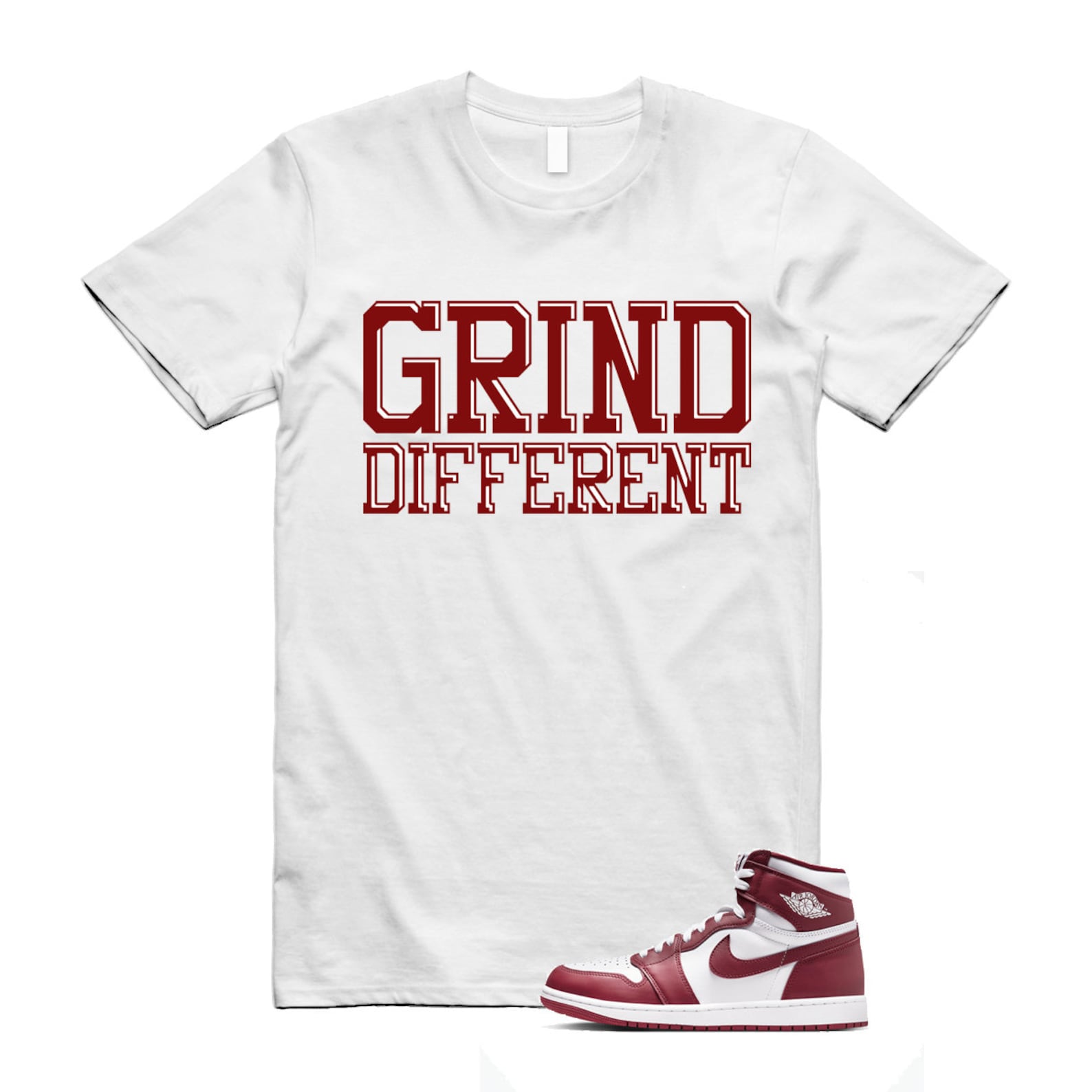 1 Artisanal Team Red Retro High OG White T Shirt Match GRD DZ5485-160 T-Shirt, Sneaker Match Tee