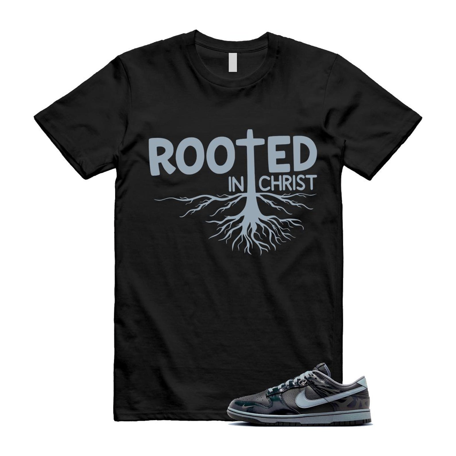 Dunk Berlin Black Off Noir Cool Grey Jade Horizon Low T Shirt Match ROOTED FZ3053-001 T-Shirt, Sneaker Match Tee