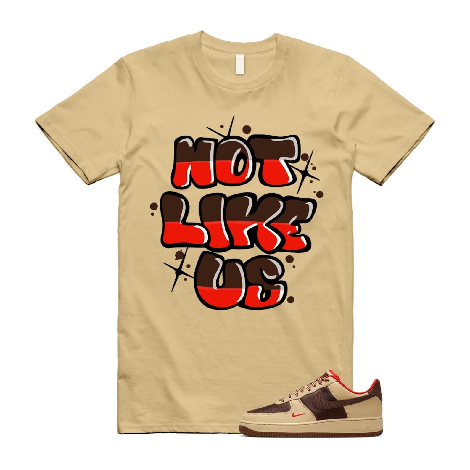 Air Force 1 Low '07 Light British Tan T Shirt Match NLU HQ3447-222 T-Shirt, Sneaker Match Tee