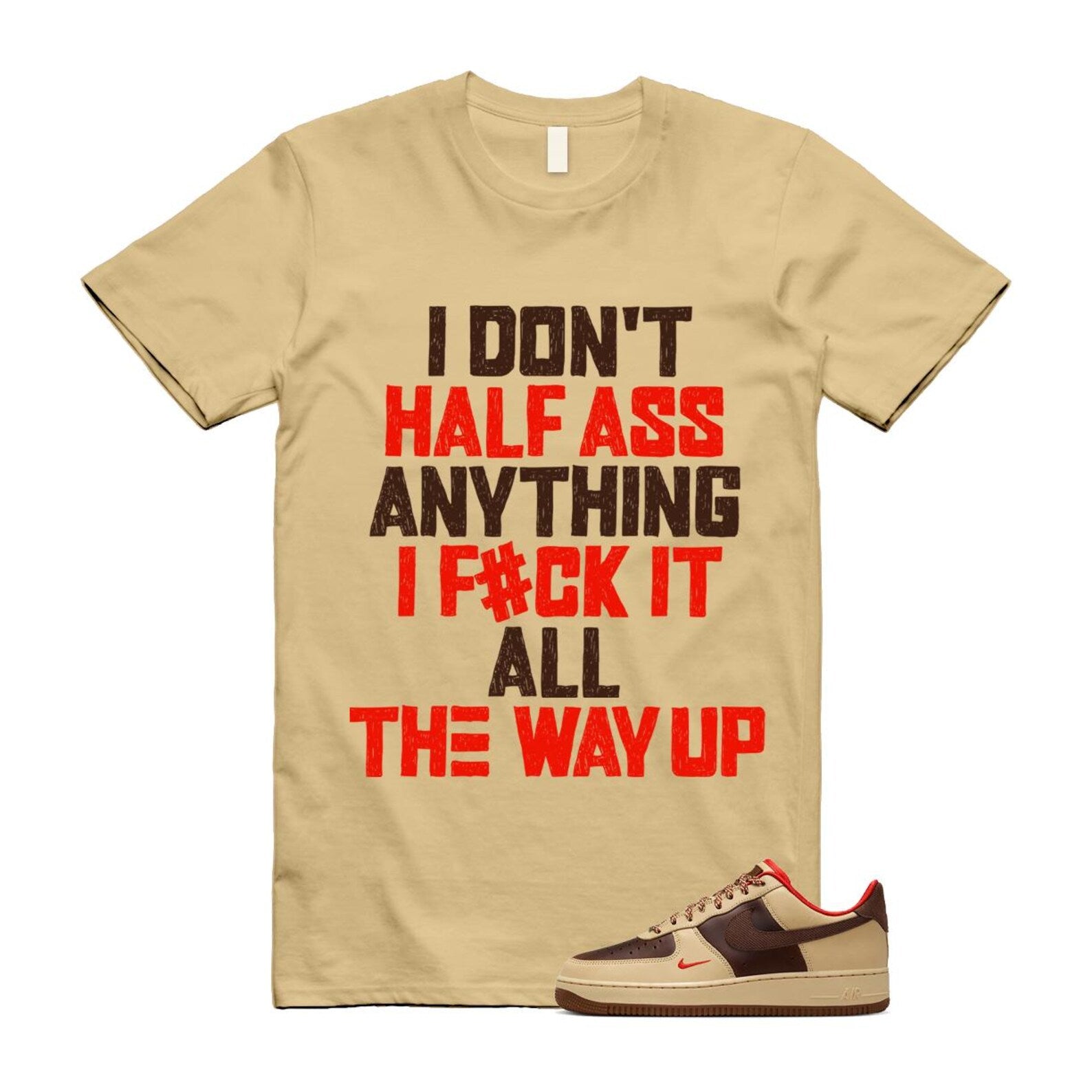 Air Force 1 Low '07 Light British Tan T Shirt Match HALF HQ3447-222 T-Shirt, Sneaker Match Tee