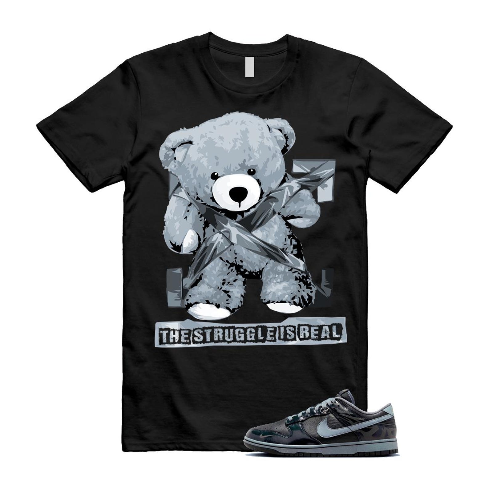 Dunk Berlin Black Off Noir Cool Grey Jade Horizon Low T Shirt Match STRUG FZ3053-001 T-Shirt, Sneaker Match Tee