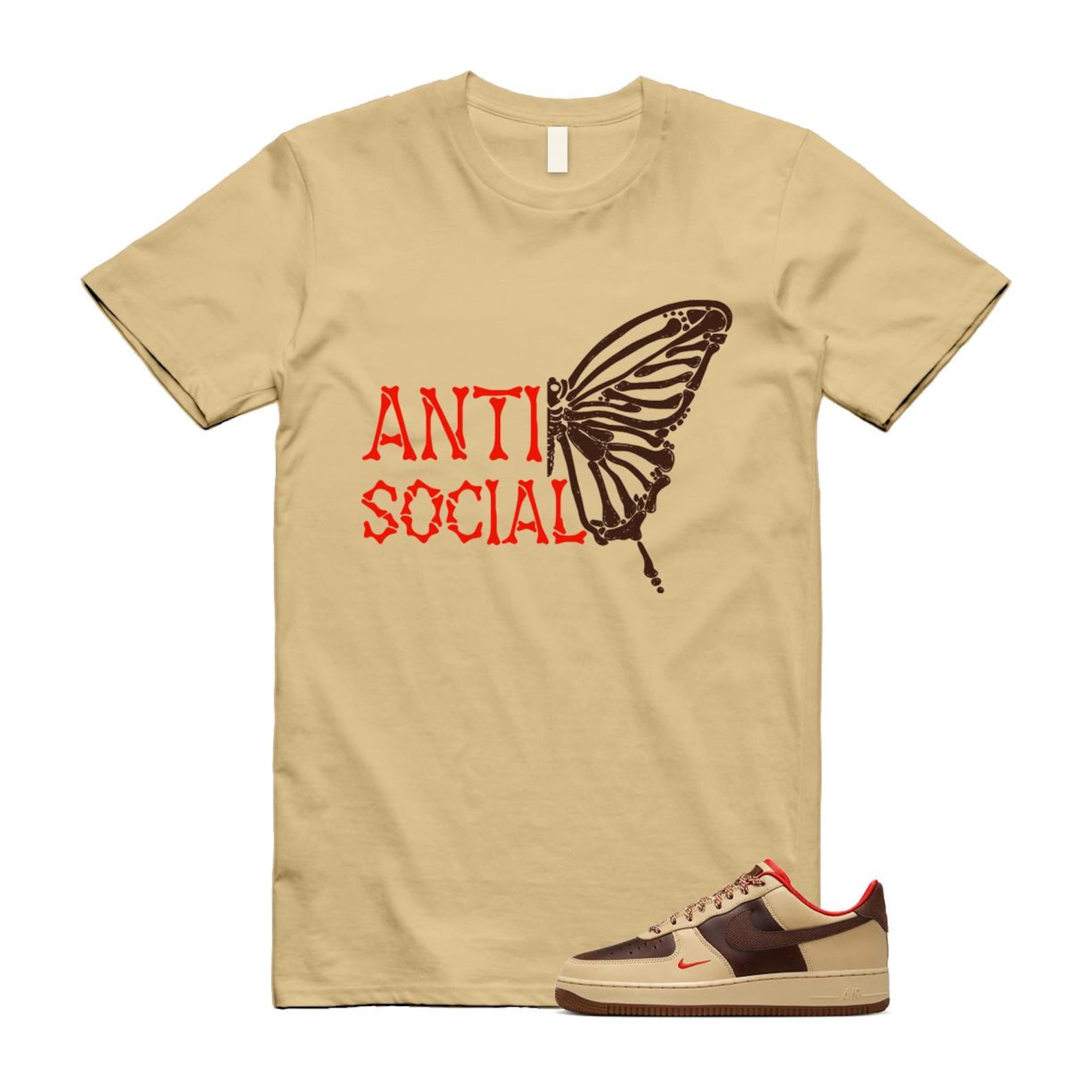 Air Force 1 Low '07 Light British Tan T Shirt Match ASB HQ3447-222 T-Shirt, Sneaker Match Tee