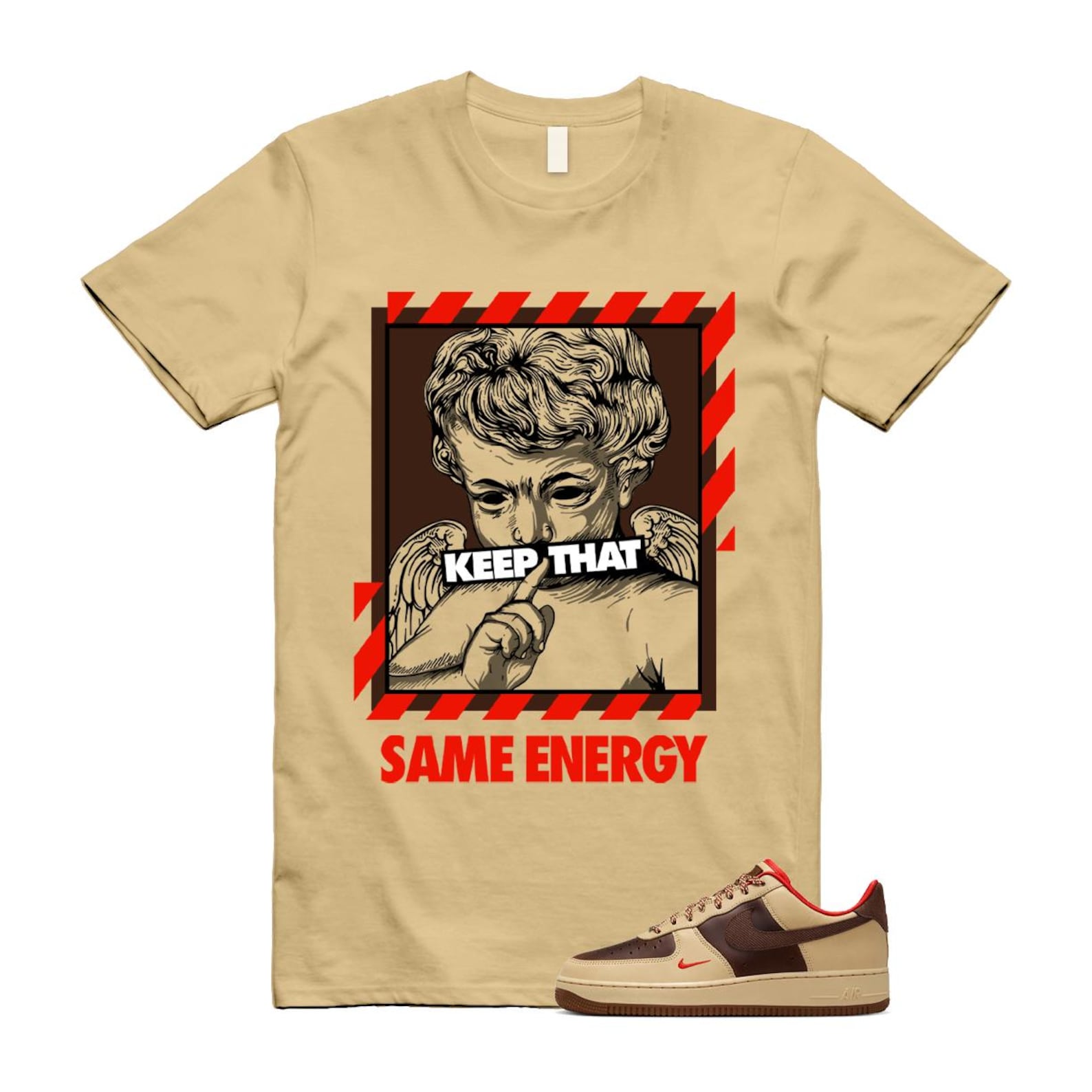 Air Force 1 Low '07 Light British Tan T Shirt Match ENERGY ALT HQ3447-222 T-Shirt, Sneaker Match Tee