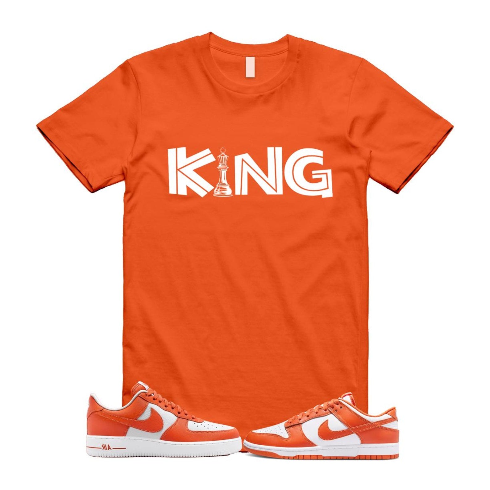 Dunk Cosmic Clay White Orange Low Air Force 1 '07 T Shirt Match KING DV0833-114 T-Shirt, Sneaker Match Tee