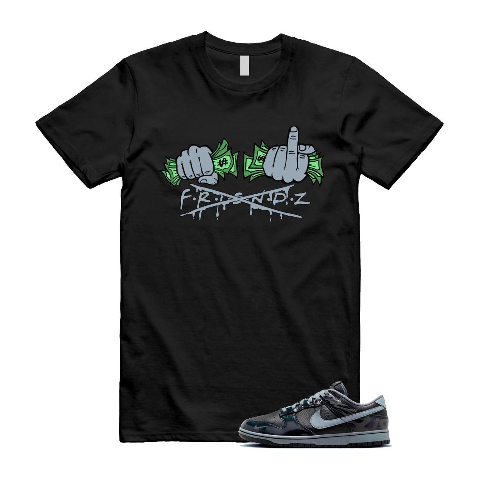 Dunk Berlin Black Off Noir Cool Grey Jade Horizon Low T Shirt Match FRIENDZ FZ3053-001 T-Shirt, Sneaker Match Tee