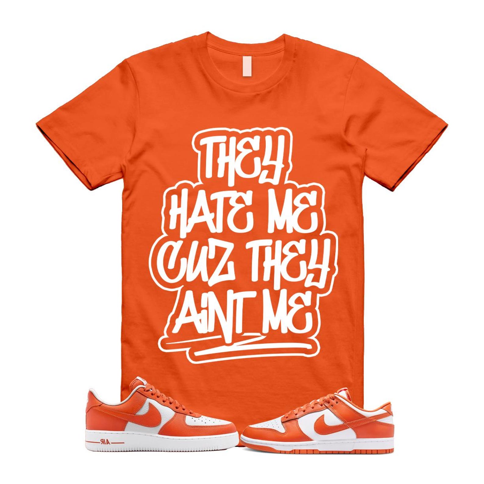 Dunk Cosmic Clay White Orange Low Air Force 1 '07 T Shirt Match AINT ME DV0833-114 T-Shirt, Sneaker Match Tee