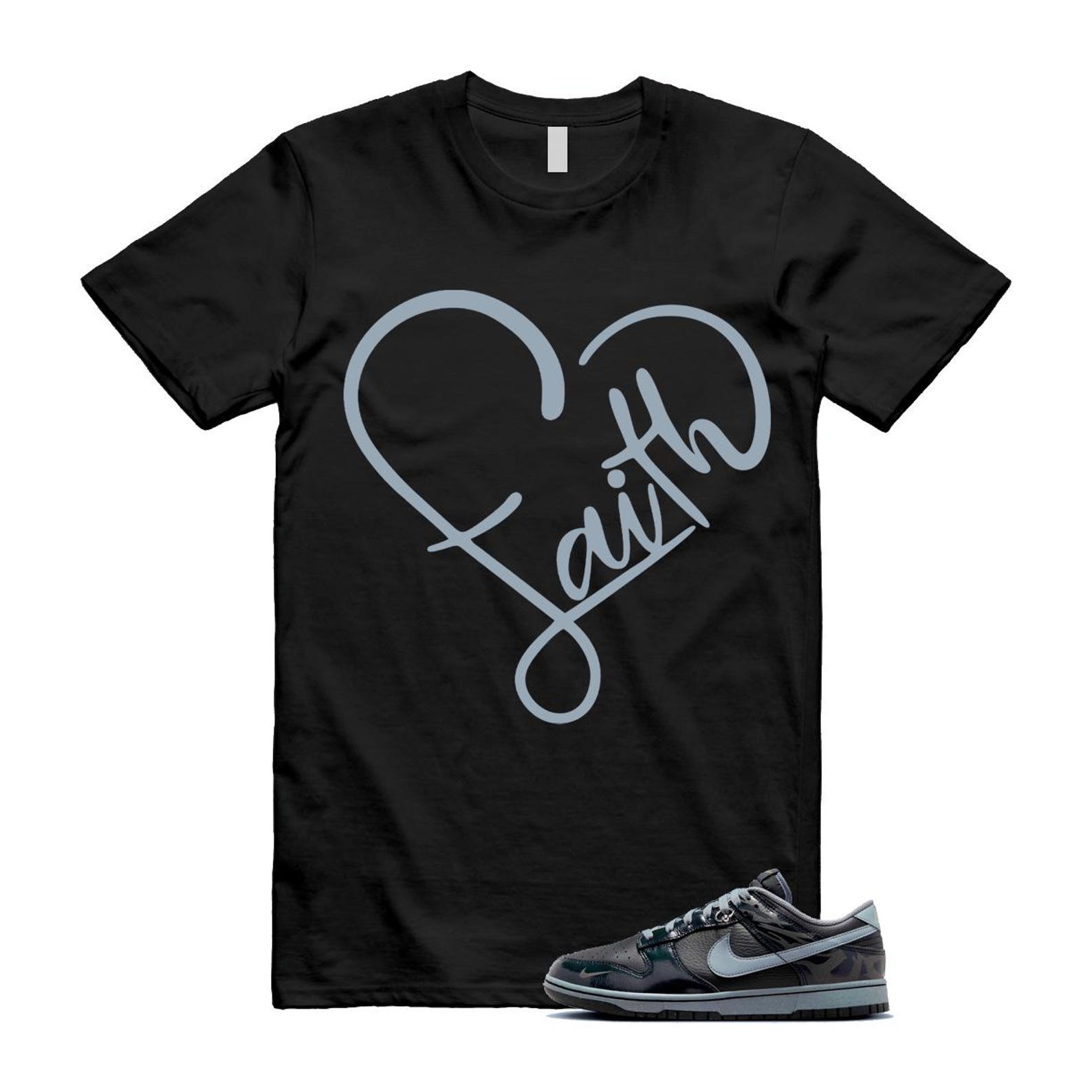 Dunk Berlin Black Off Noir Cool Grey Jade Horizon Low T Shirt Match FAITH FZ3053-001 T-Shirt, Sneaker Match Tee