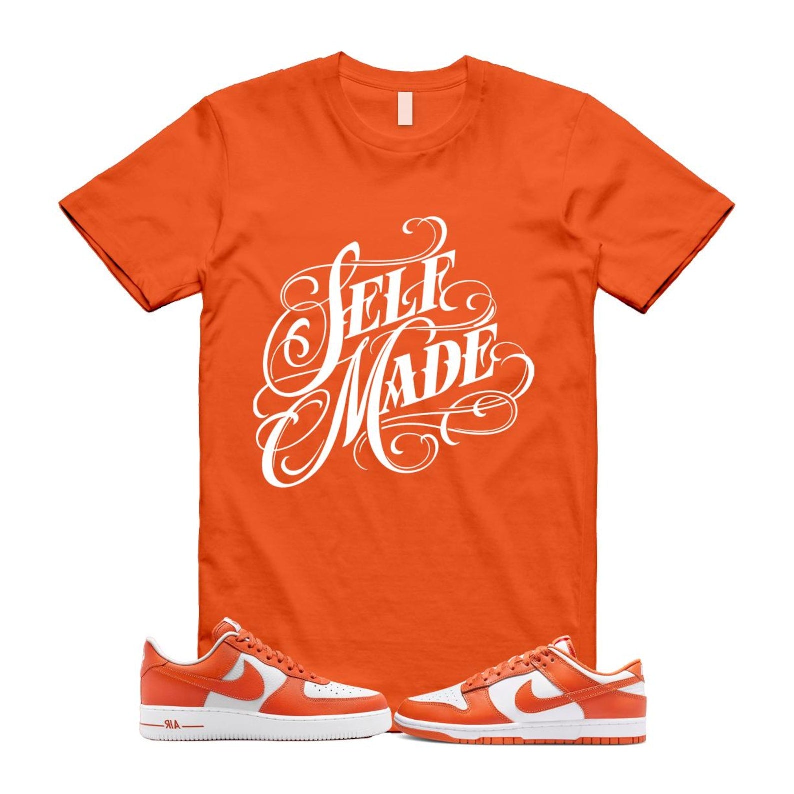 Dunk Cosmic Clay White Orange Low Air Force 1 '07 T Shirt Match SELF DV0833-114 T-Shirt, Sneaker Match Tee