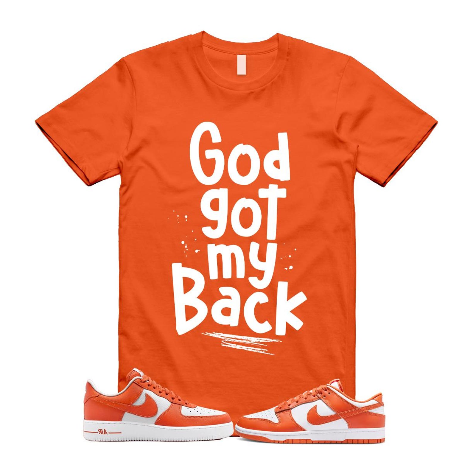 Dunk Cosmic Clay White Orange Low Air Force 1 '07 T Shirt Match GOD DV0833-114 T-Shirt, Sneaker Match Tee