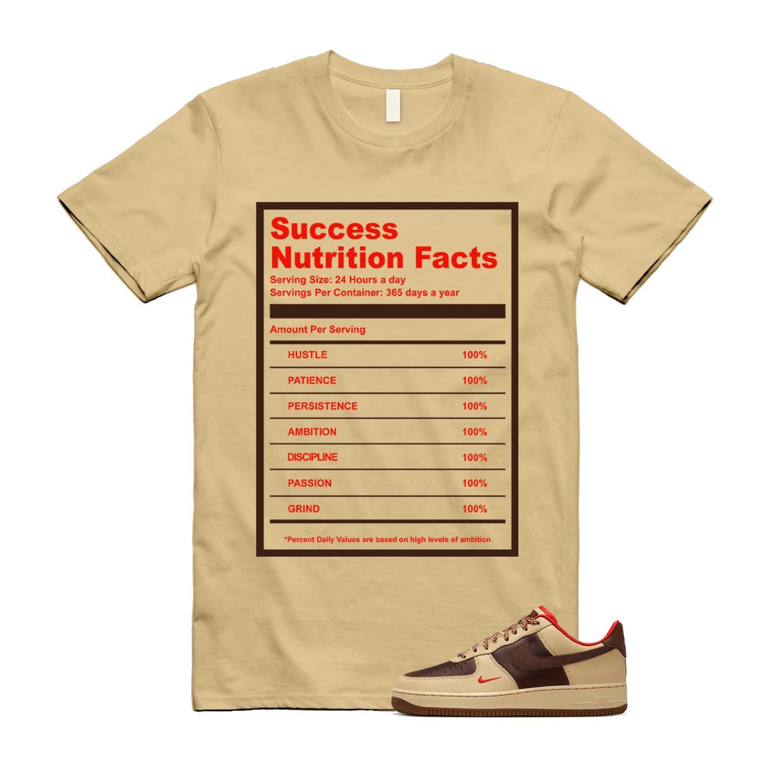 Air Force 1 Low '07 Light British Tan T Shirt Match SUCC HQ3447-222 T-Shirt, Sneaker Match Tee