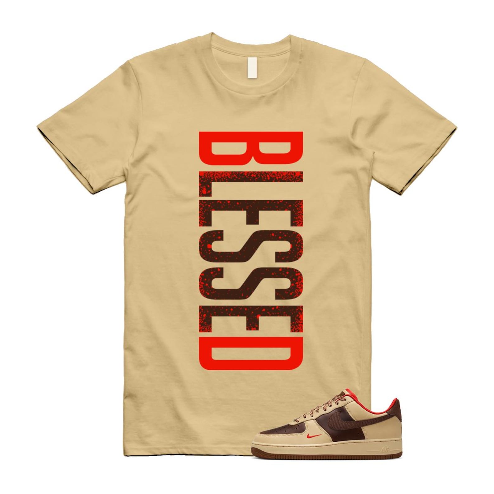 Air Force 1 Low '07 Light British Tan T Shirt Match VERTBLS HQ3447-222 T-Shirt, Sneaker Match Tee