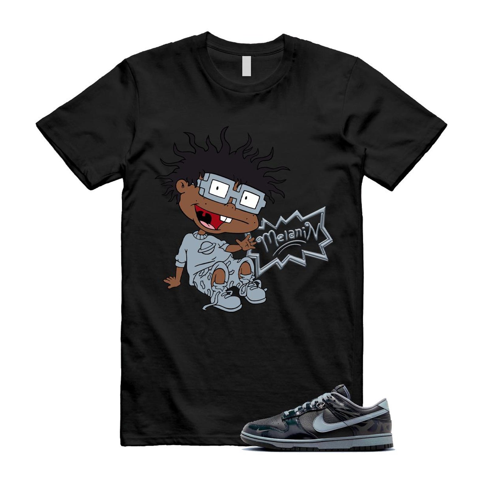 Dunk Berlin Black Off Noir Cool Grey Jade Horizon Low T Shirt Match MELANIN FZ3053-001 T-Shirt, Sneaker Match Tee