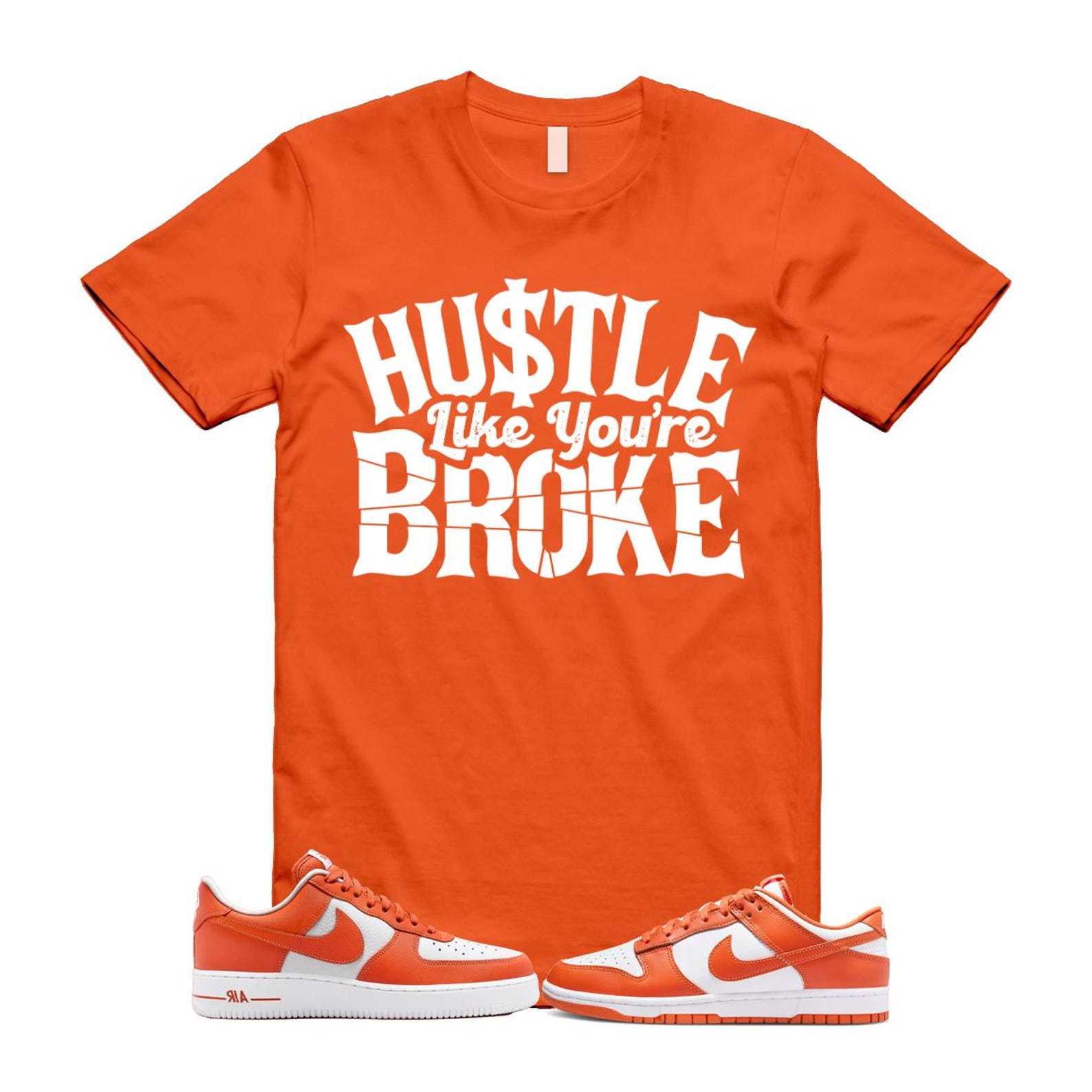 Dunk Cosmic Clay White Orange Low Air Force 1 '07 T Shirt Match BROKE DV0833-114 T-Shirt, Sneaker Match Tee