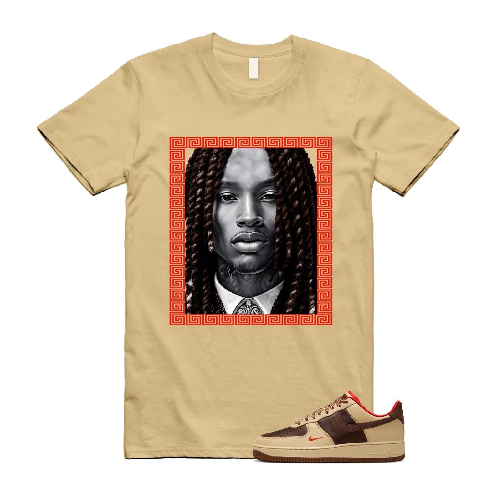 Air Force 1 Low '07 Light British Tan T Shirt Match VON HQ3447-222 T-Shirt, Sneaker Match Tee