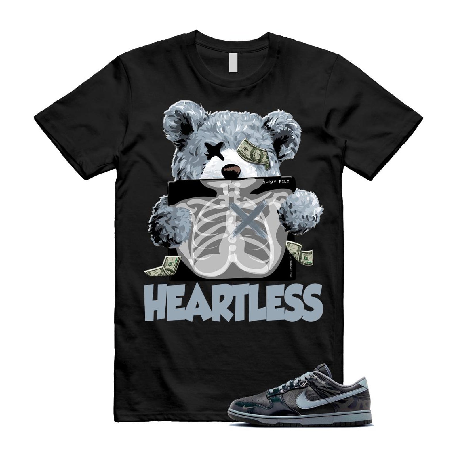 Dunk Berlin Black Off Noir Cool Grey Jade Horizon Low T Shirt Match HEART FZ3053-001 T-Shirt, Sneaker Match Tee